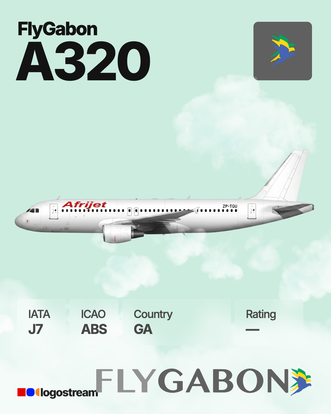 AfriJet aircraft livery – ABS airline logo on aircraft