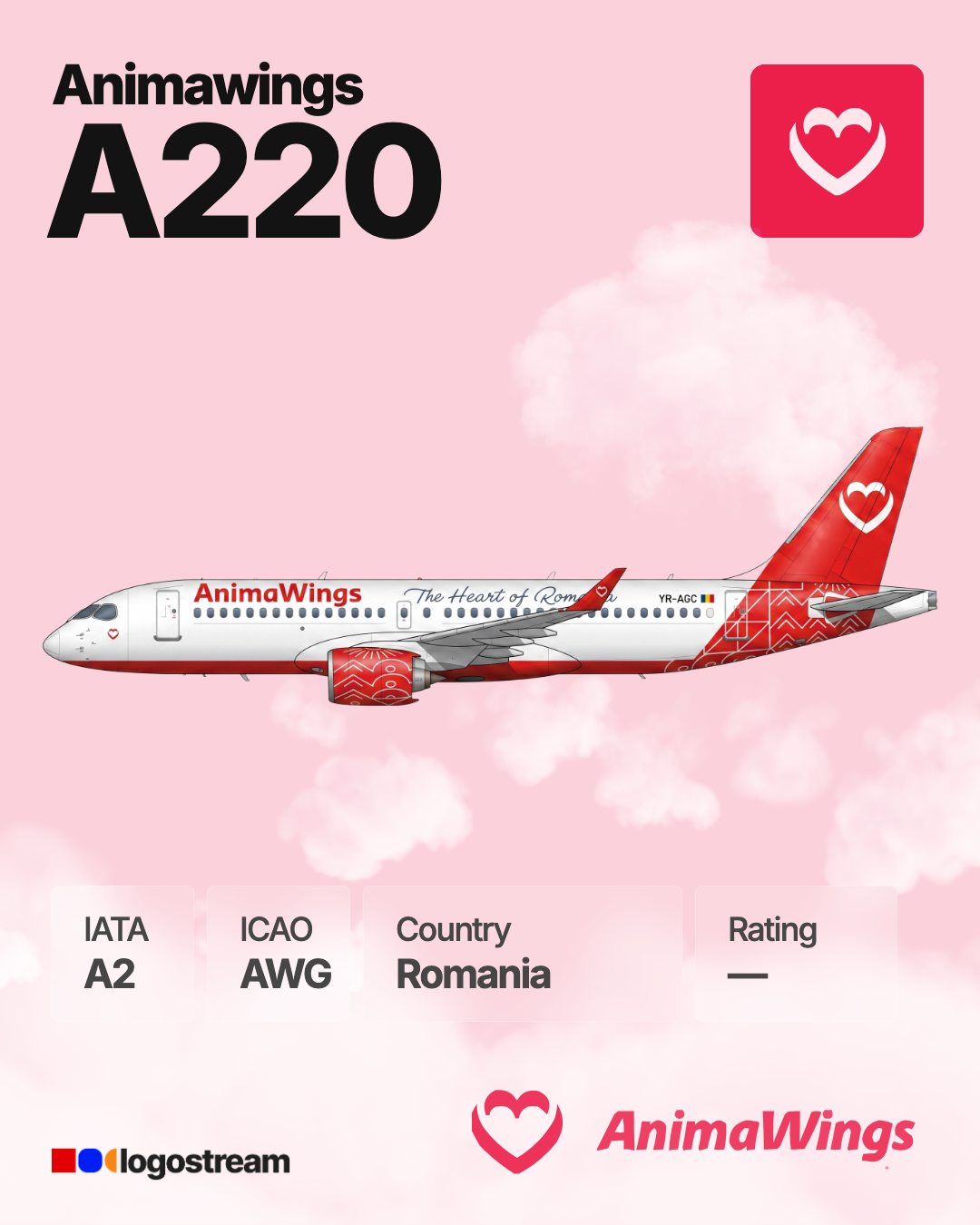 Animawings airline logo – AWG brand asset