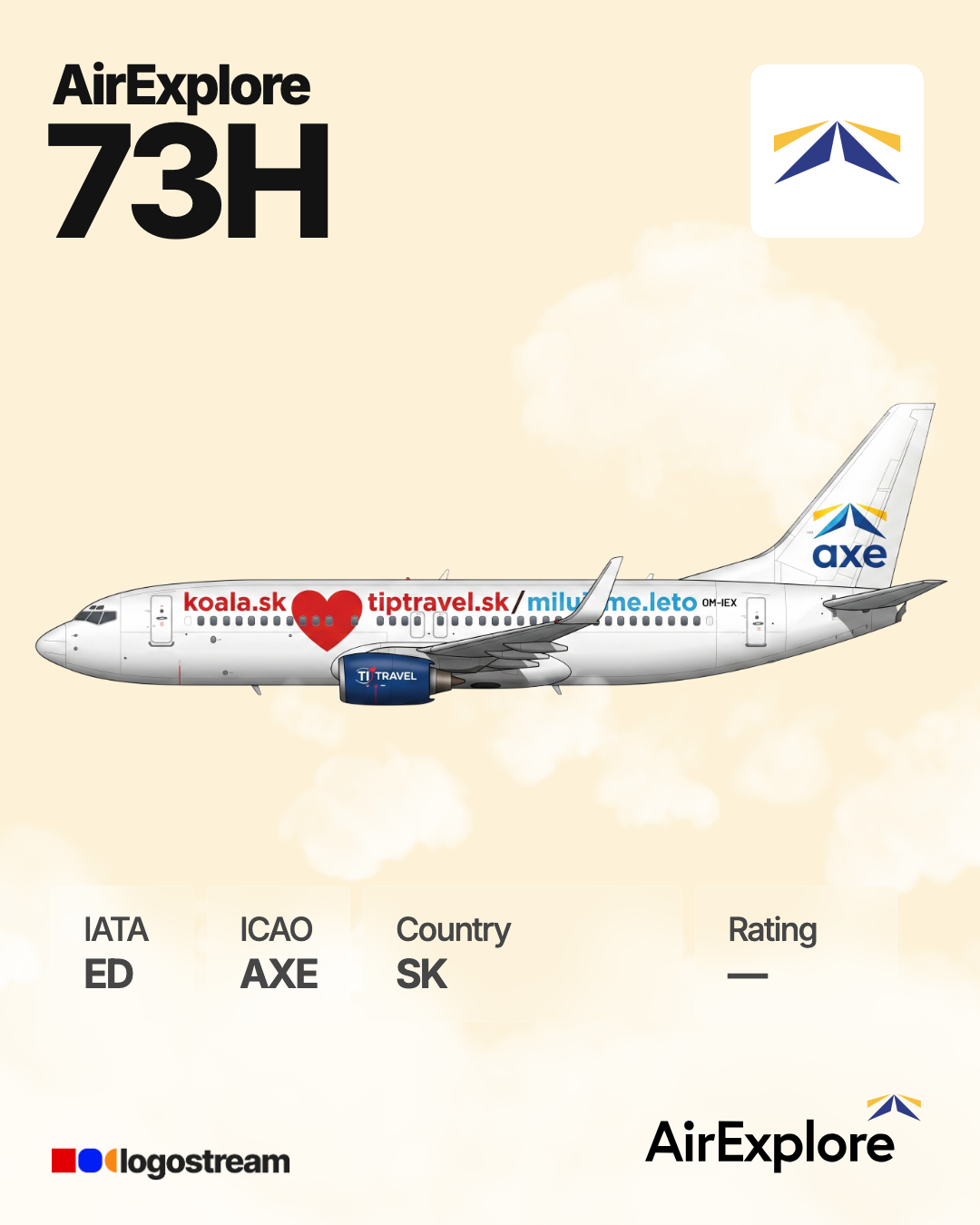 Palau Pacific Airways aircraft livery – AXE airline logo on aircraft