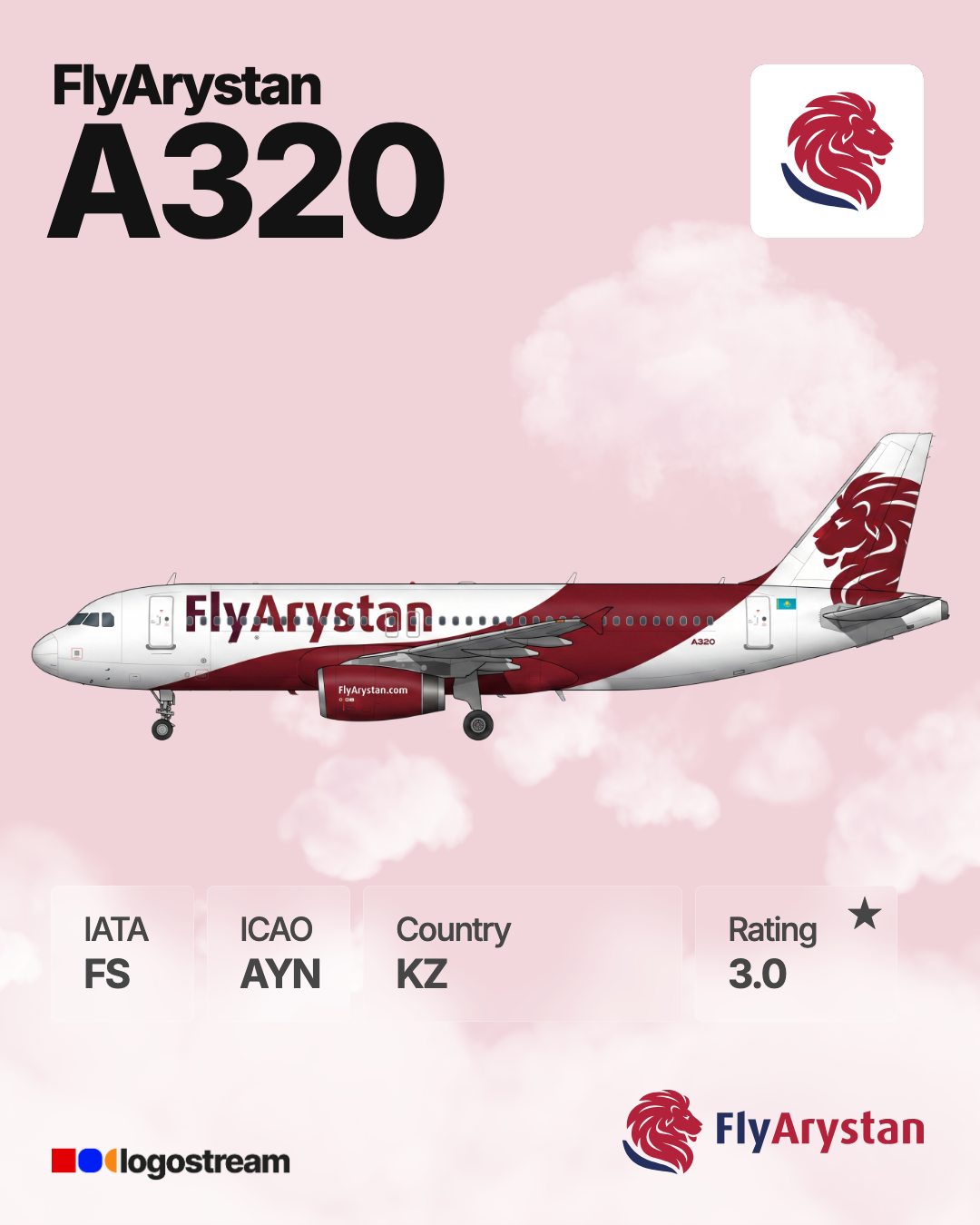 FlyArystan aircraft livery – AYN airline logo on aircraft