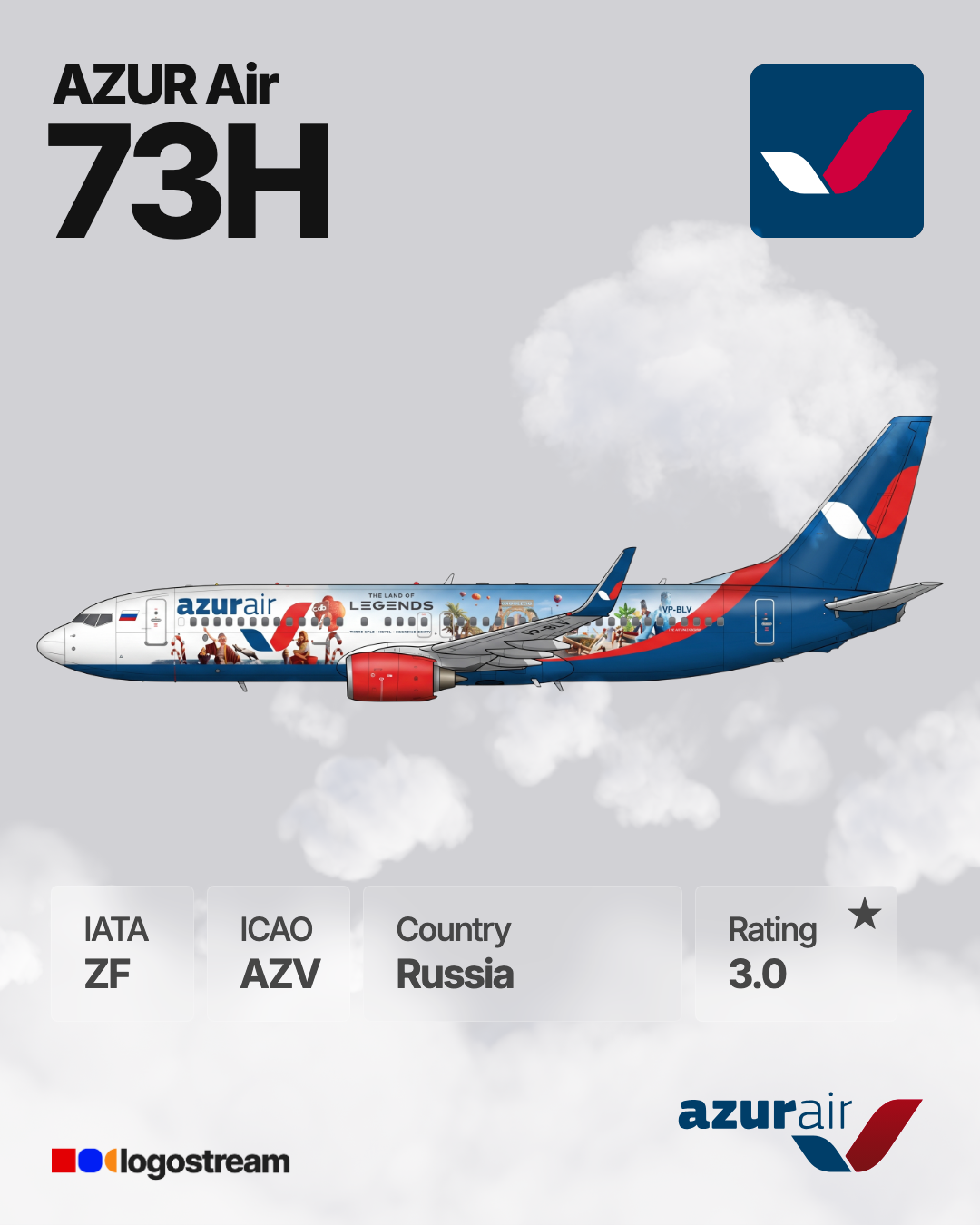 Azur Air (AZV) Airline Logo – Airline Logo API Azur Air airline logo – AZV brand asset