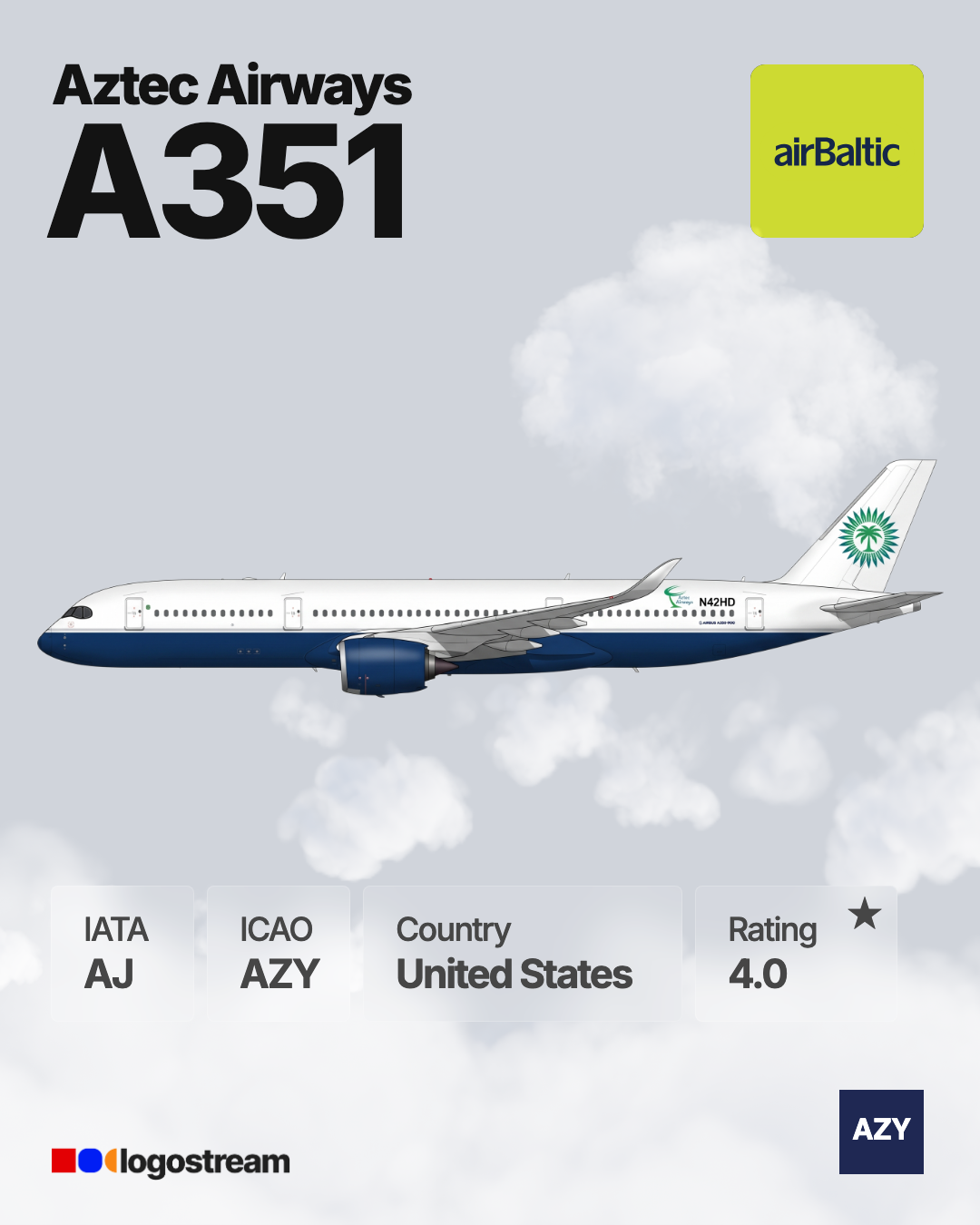 Arizona Airways (1993–1996) airline logo – AZY brand asset