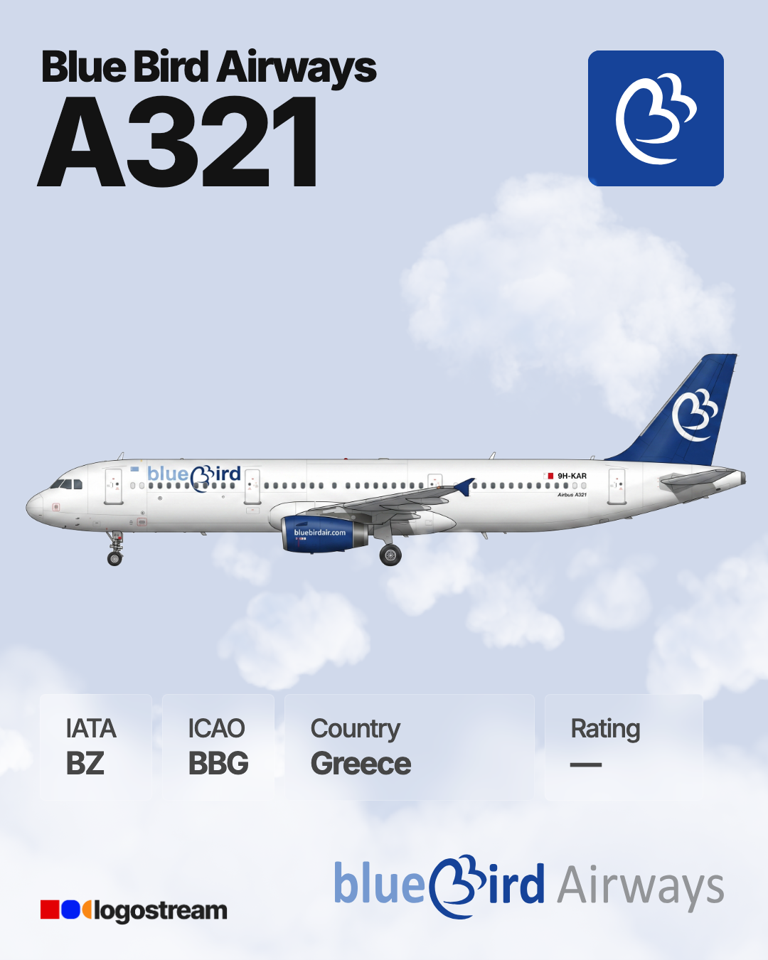 Bluebird Airways (BBG) Airline Logo – Airline Logo API Bluebird Airways airline logo – BBG brand asset