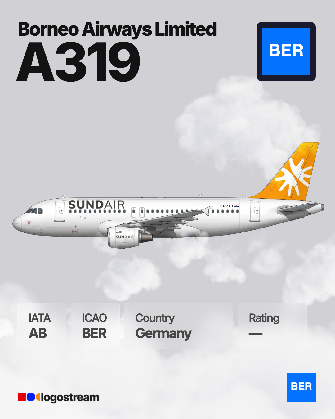 Fly Air41 Airways aircraft livery – BER airline logo on aircraft