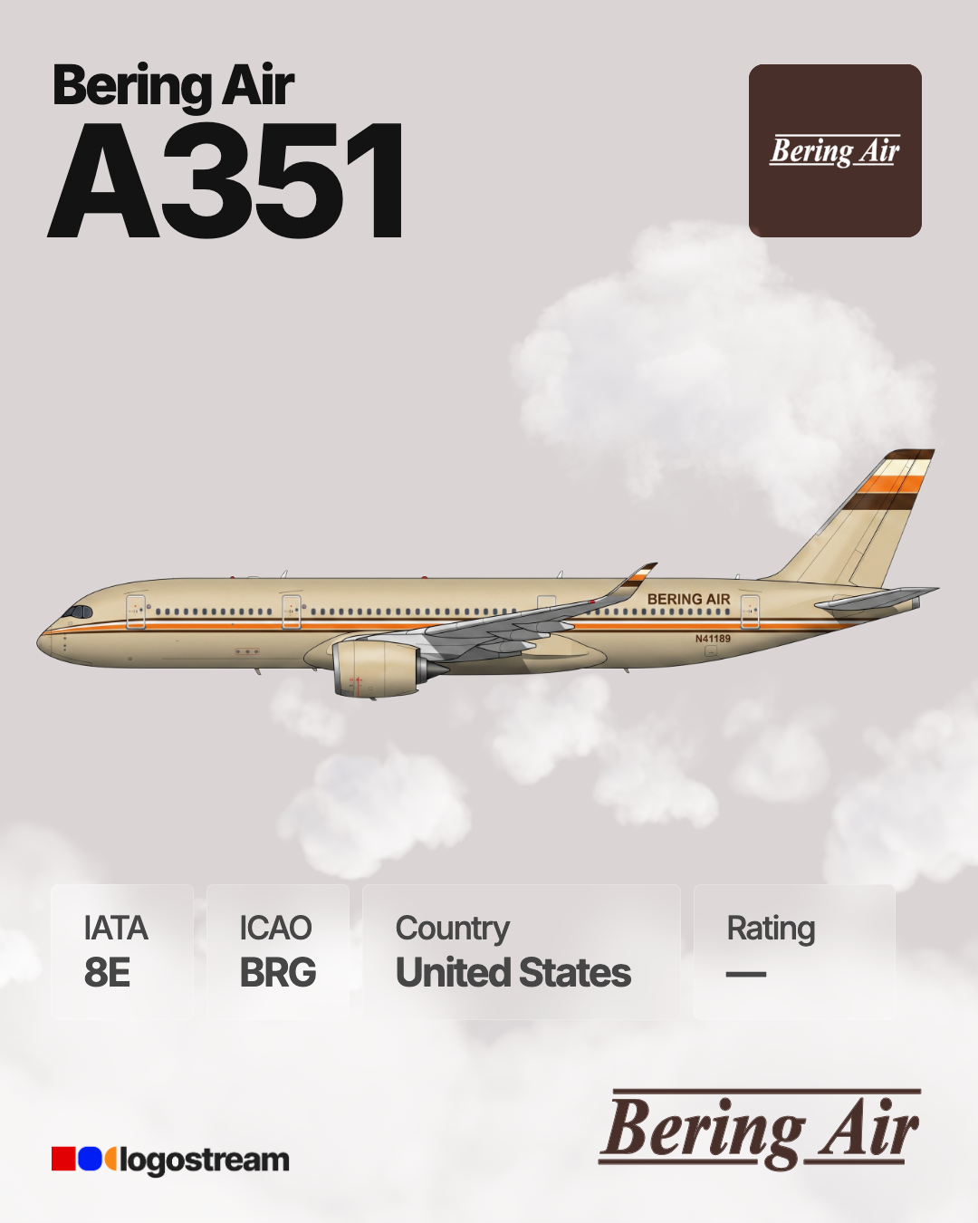 Bering Air airline logo – BRG brand asset