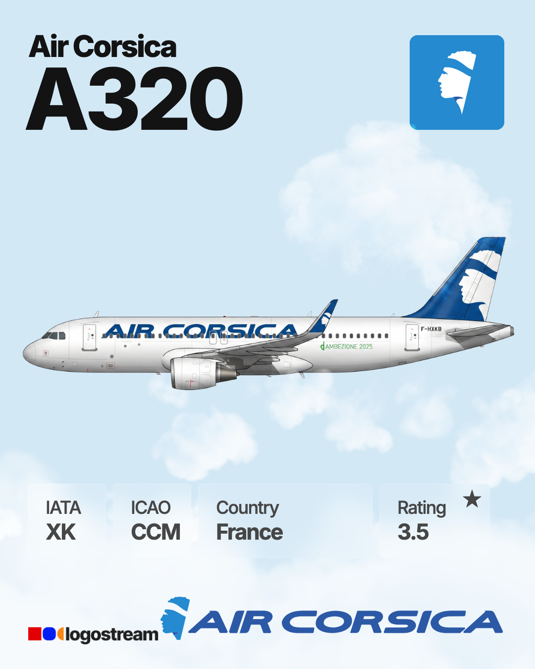 Air Corsica airline logo – CCM brand asset