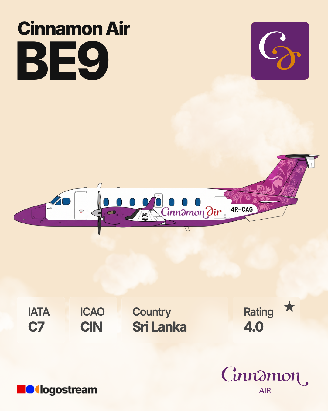 Constellation Airlines aircraft livery – CIN airline logo on aircraft