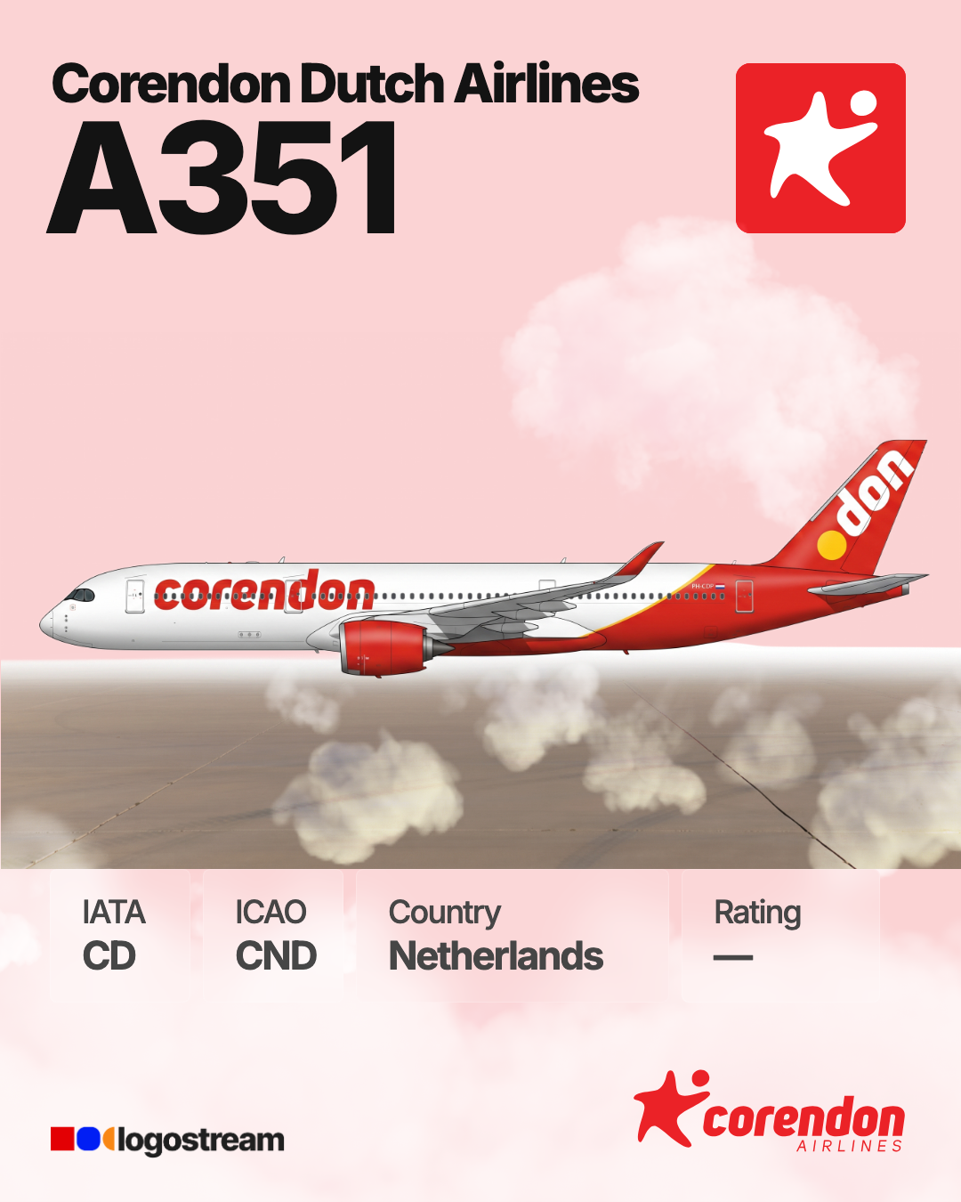 Corendon Dutch Airlines aircraft livery – CND airline logo on aircraft