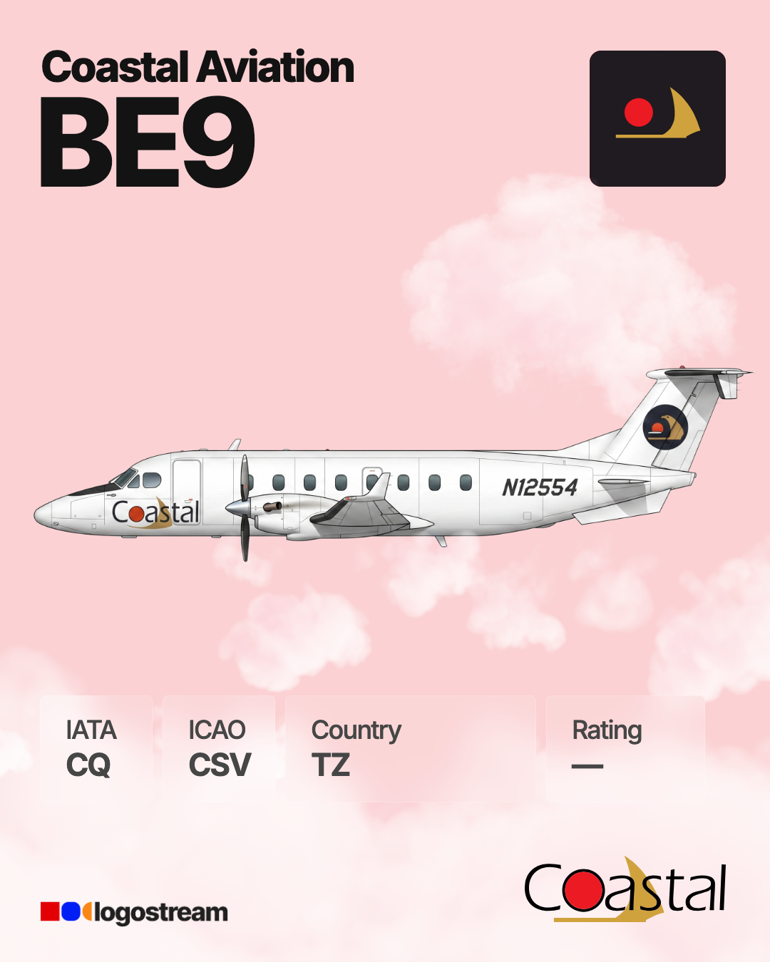 Coastal Air (Tanzania) aircraft livery – CSV airline logo on aircraft