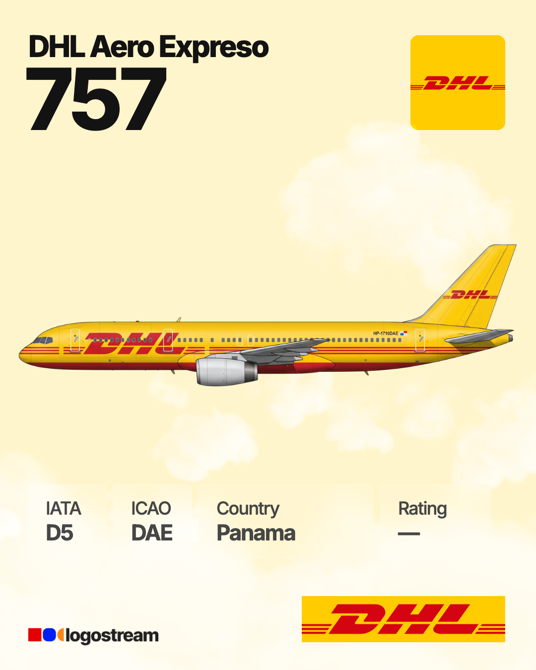 DHL Aero Expreso aircraft livery – DAE airline logo on aircraft