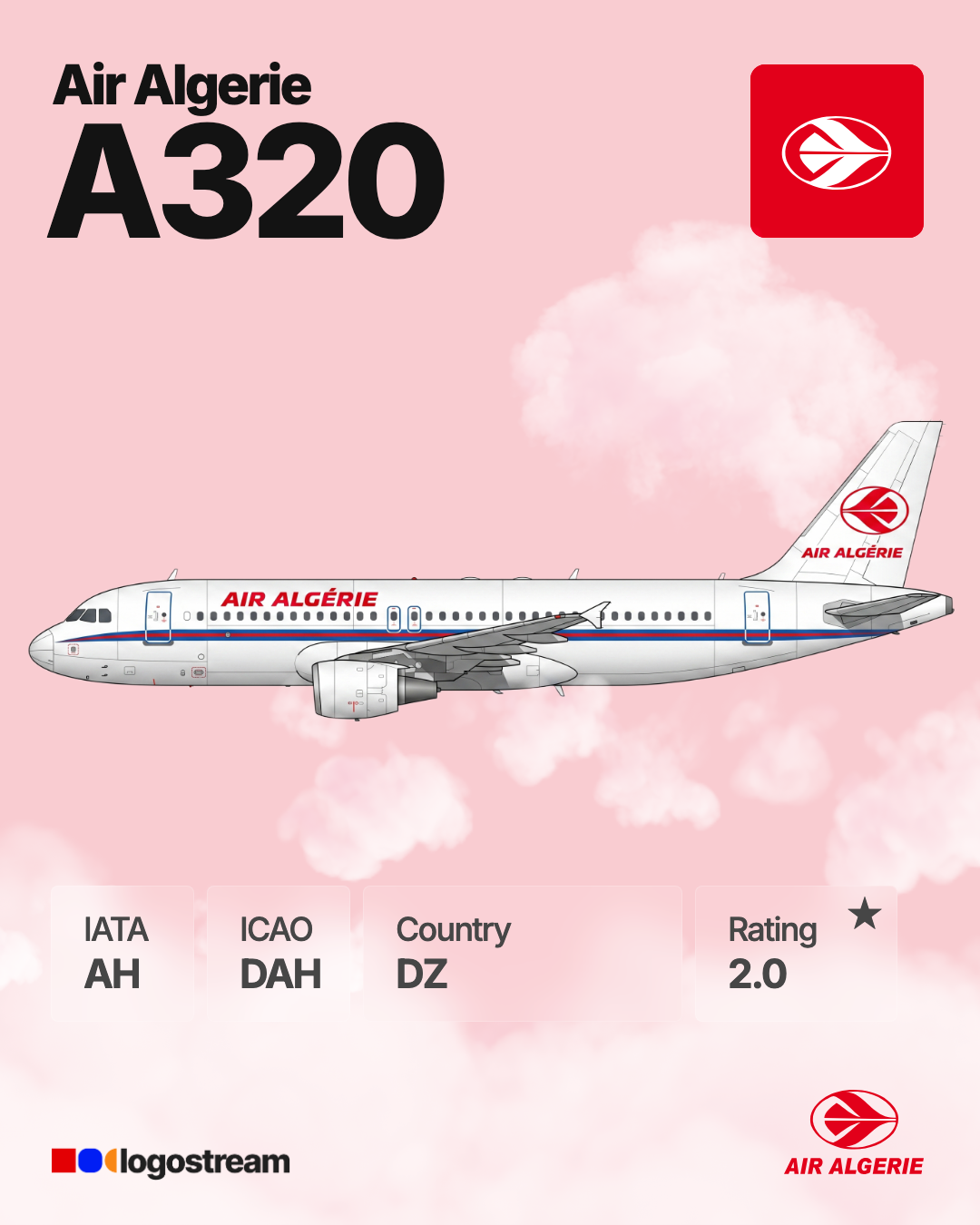 Air Algérie aircraft livery – DAH airline logo on aircraft