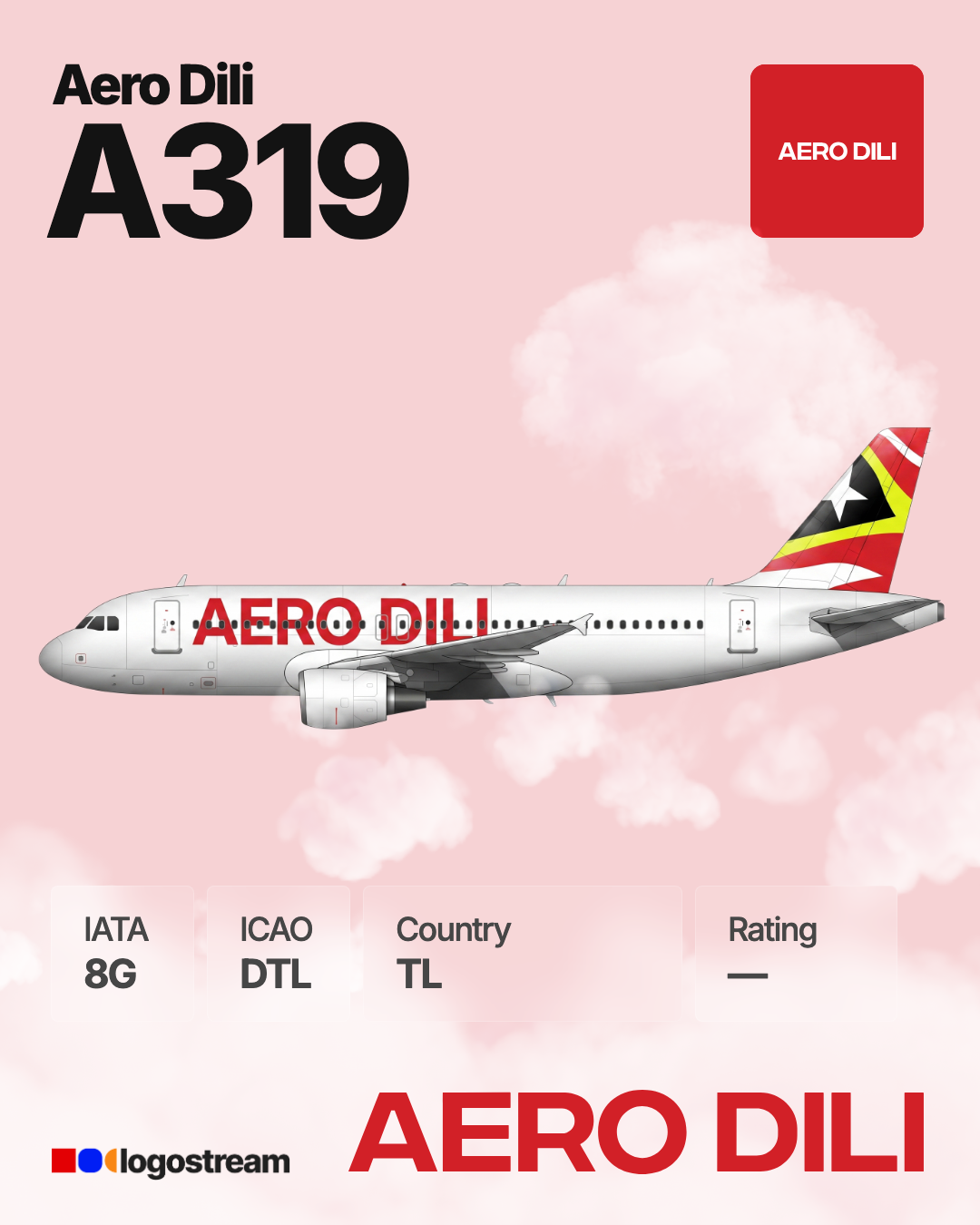 Aero Dili aircraft livery – DTL airline logo on aircraft