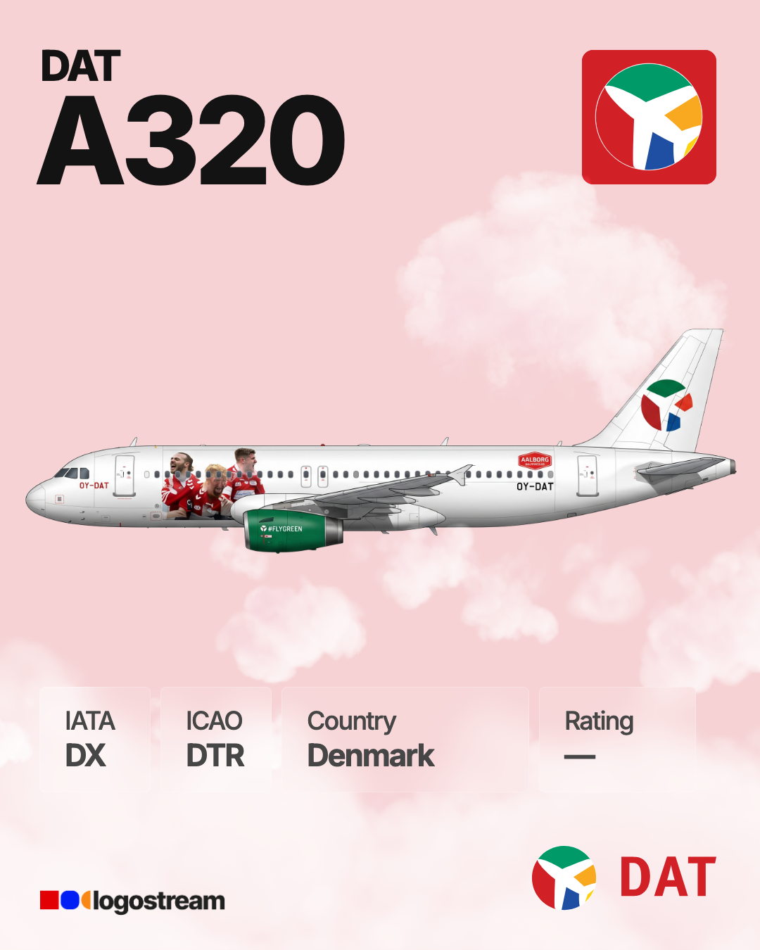 DAT (airline) (DTR) Aircraft Livery – Airline Logo API DAT (airline) aircraft livery – DTR airline logo on aircraft