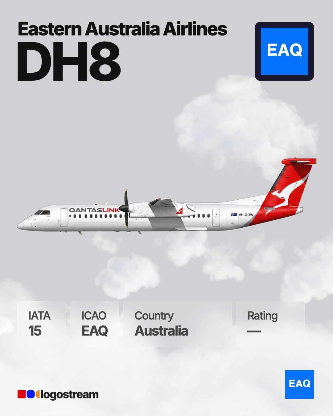 Eastern Australia Airlines aircraft livery – EAQ airline logo on aircraft