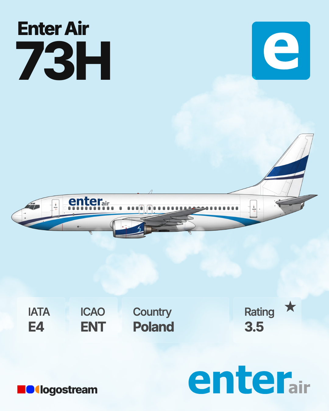 Enter Air aircraft livery – ENT airline logo on aircraft
