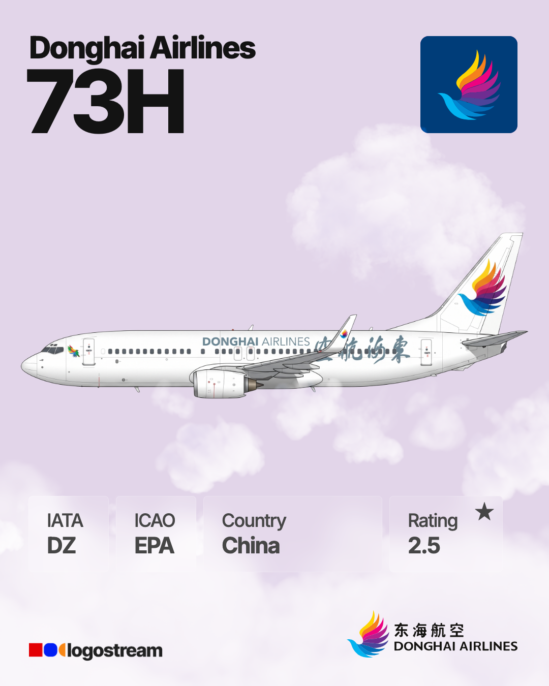 Donghai Airlines aircraft livery – EPA airline logo on aircraft
