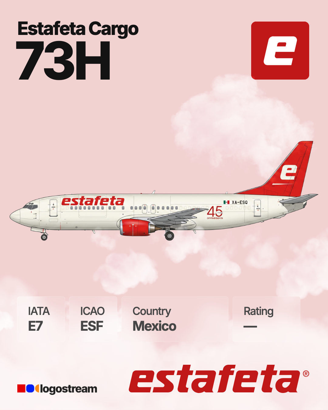 Estafeta Carga Aérea aircraft livery – ESF airline logo on aircraft