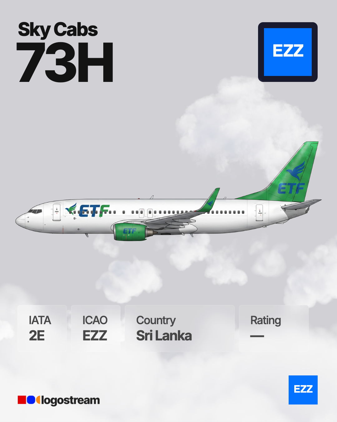 ETF Airways aircraft livery – EZZ airline logo on aircraft