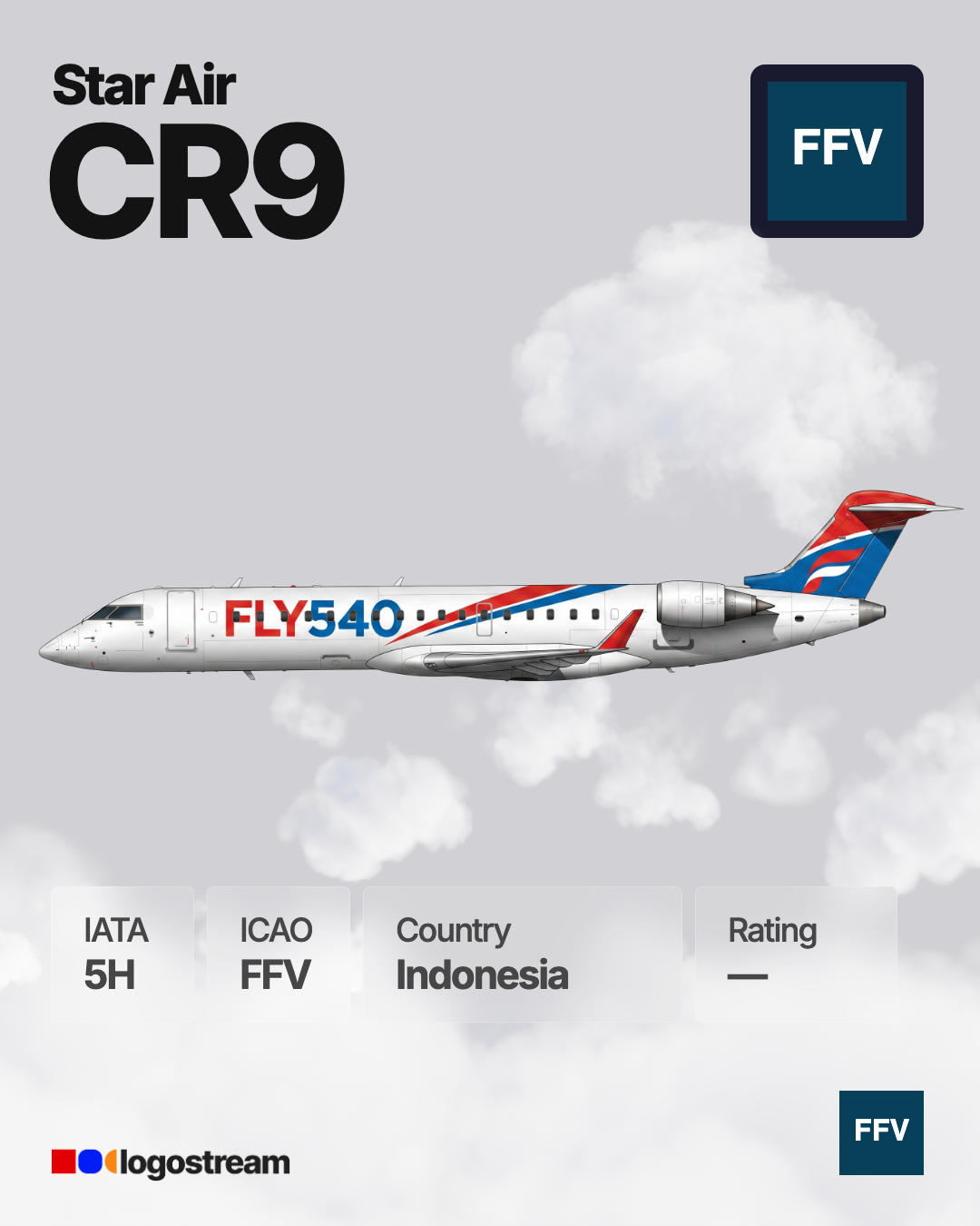 Fly540 aircraft livery – FFV airline logo on aircraft