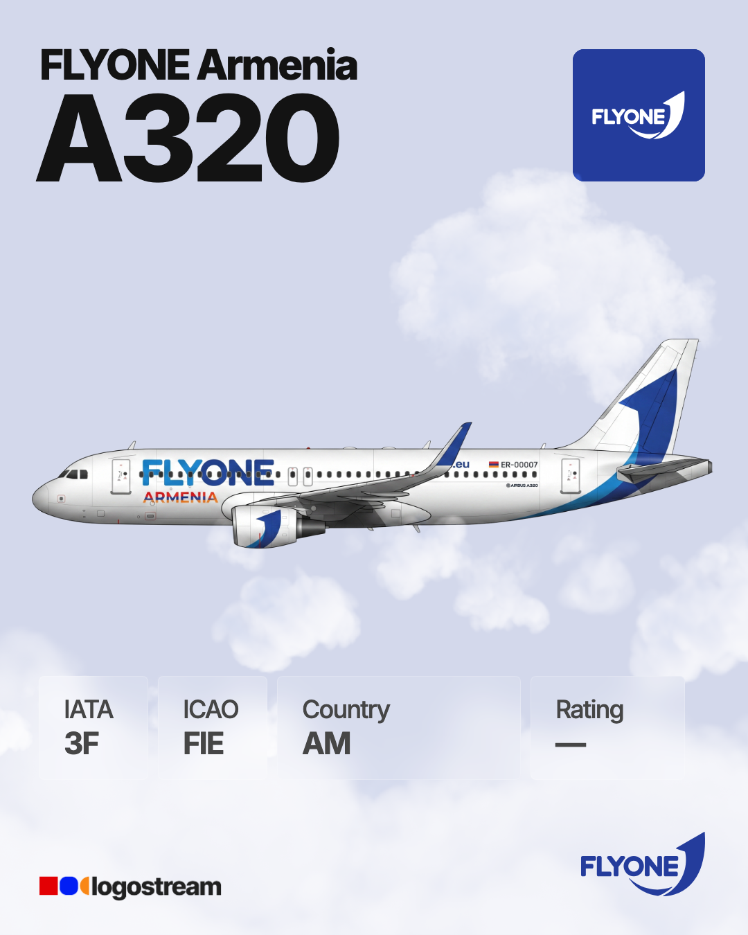 FlyOne Armenia (FIE) Aircraft Livery – Airline Logo API FlyOne Armenia aircraft livery – FIE airline logo on aircraft