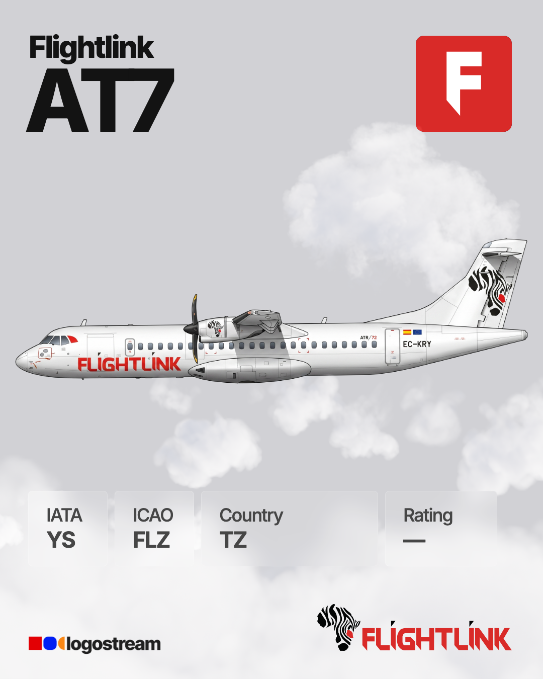 Flightlink aircraft livery – FLZ airline logo on aircraft