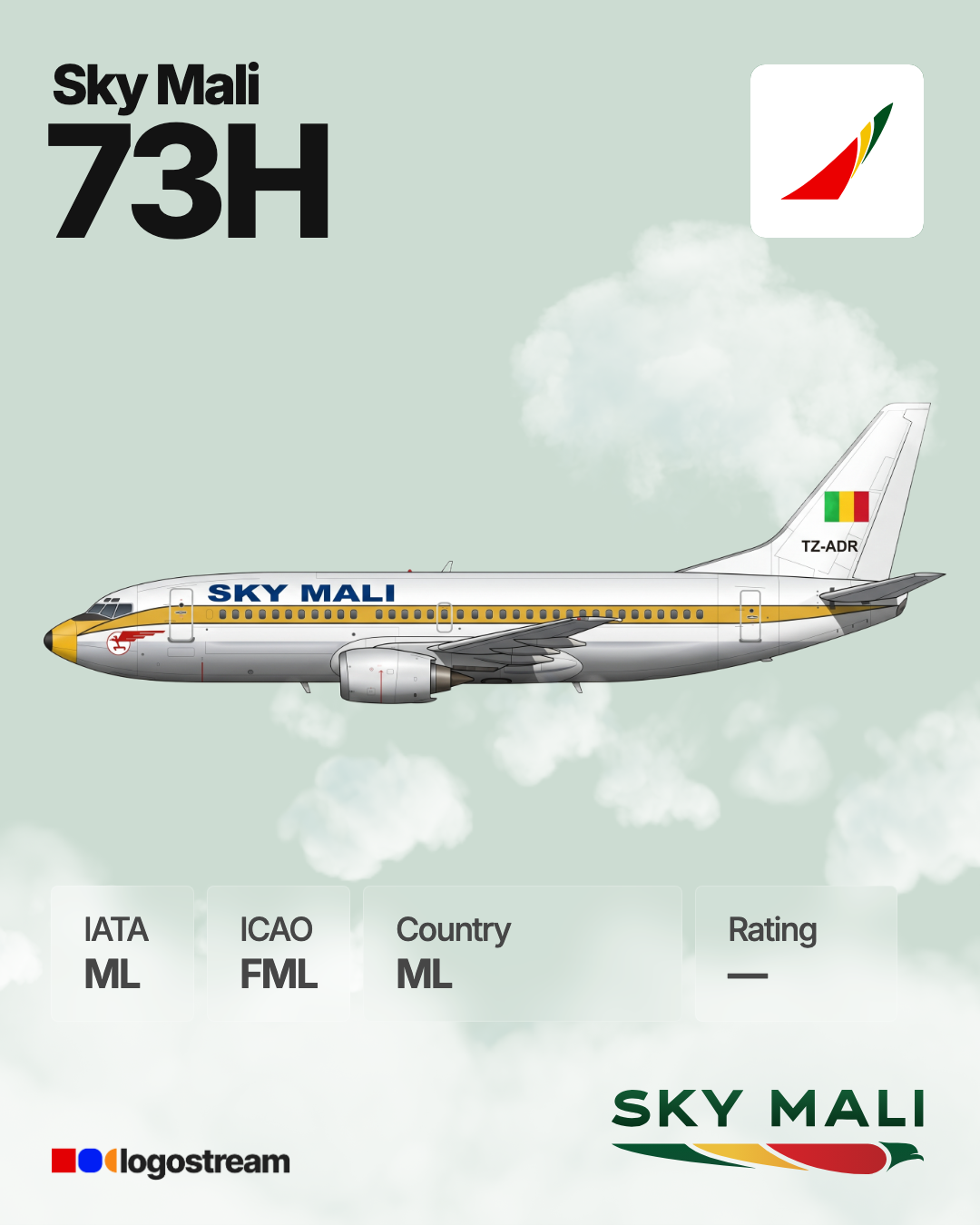 Sky Mali (FML) Aircraft Livery – Airline Logo API Sky Mali aircraft livery – FML airline logo on aircraft