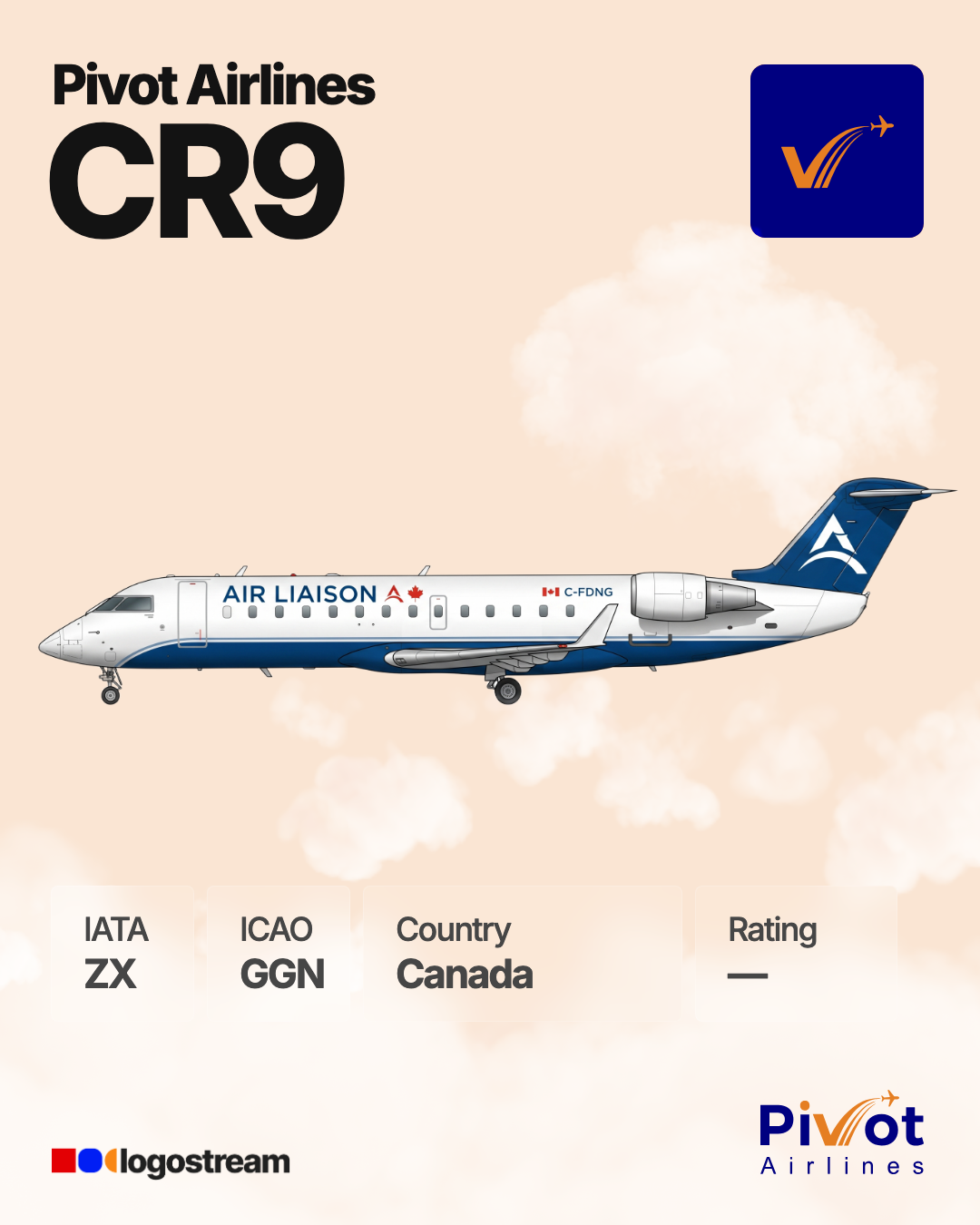 Great North Airlines aircraft livery – GGN airline logo on aircraft