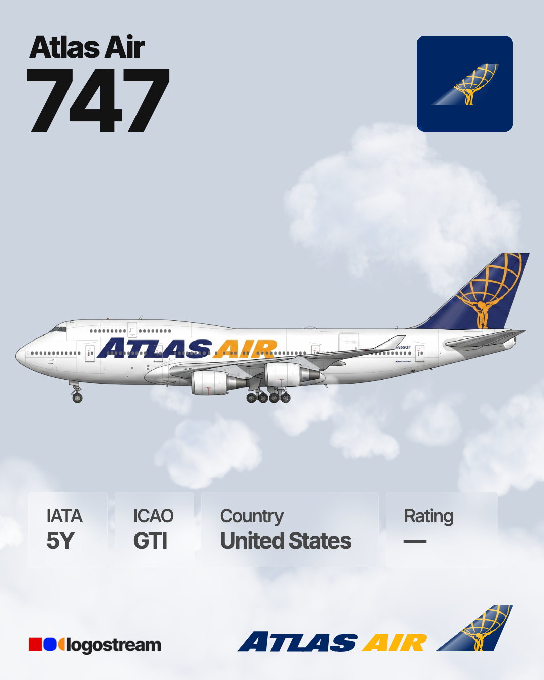 Atlas Air airline logo – GTI brand asset