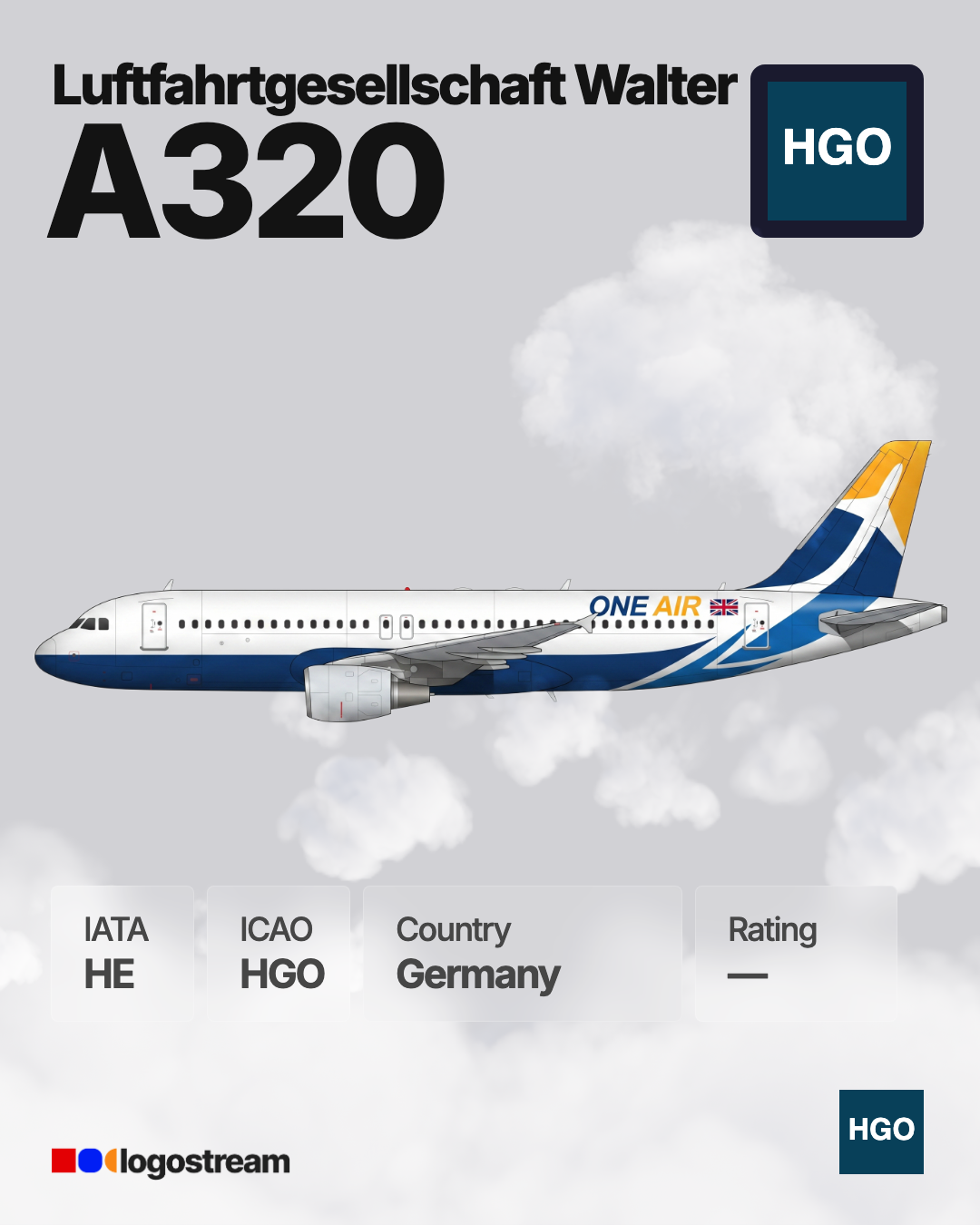 One Air (HGO) Aircraft Livery – Airline Logo API One Air aircraft livery – HGO airline logo on aircraft