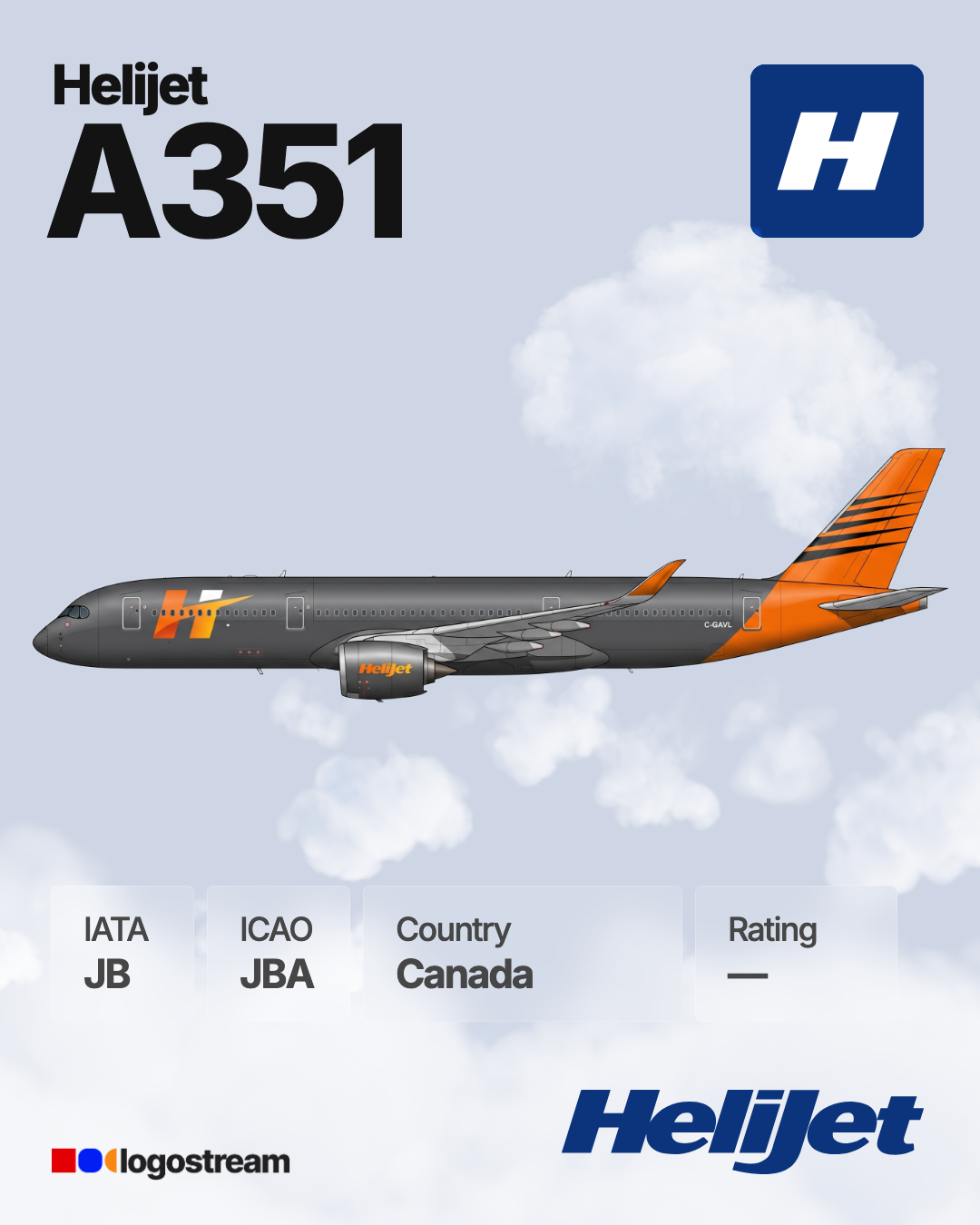 Helijet aircraft livery – JBA airline logo on aircraft