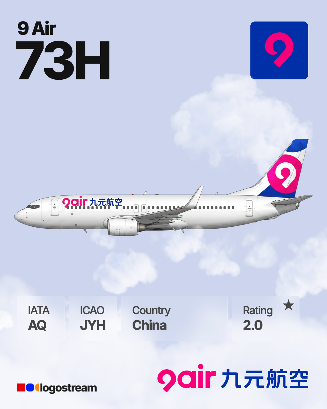 9 Air airline logo – JYH brand asset
