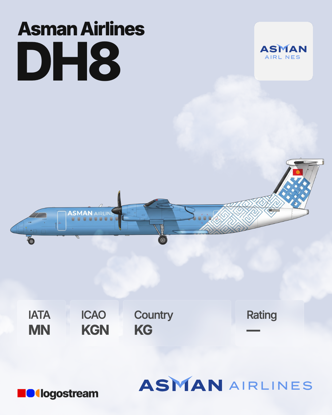 Asman Airlines airline logo – KGN brand asset