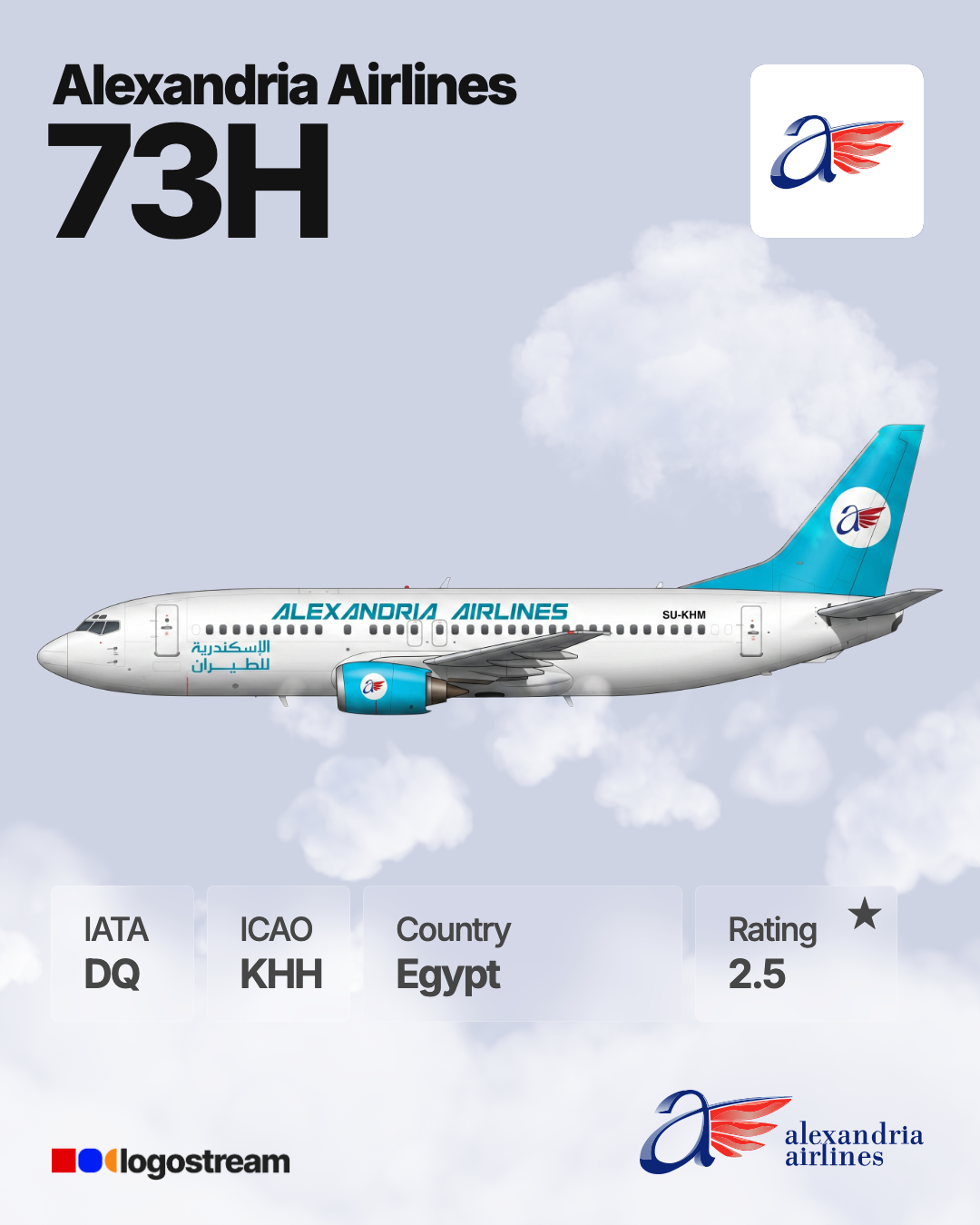 Alexandria Airlines airline logo – KHH brand asset