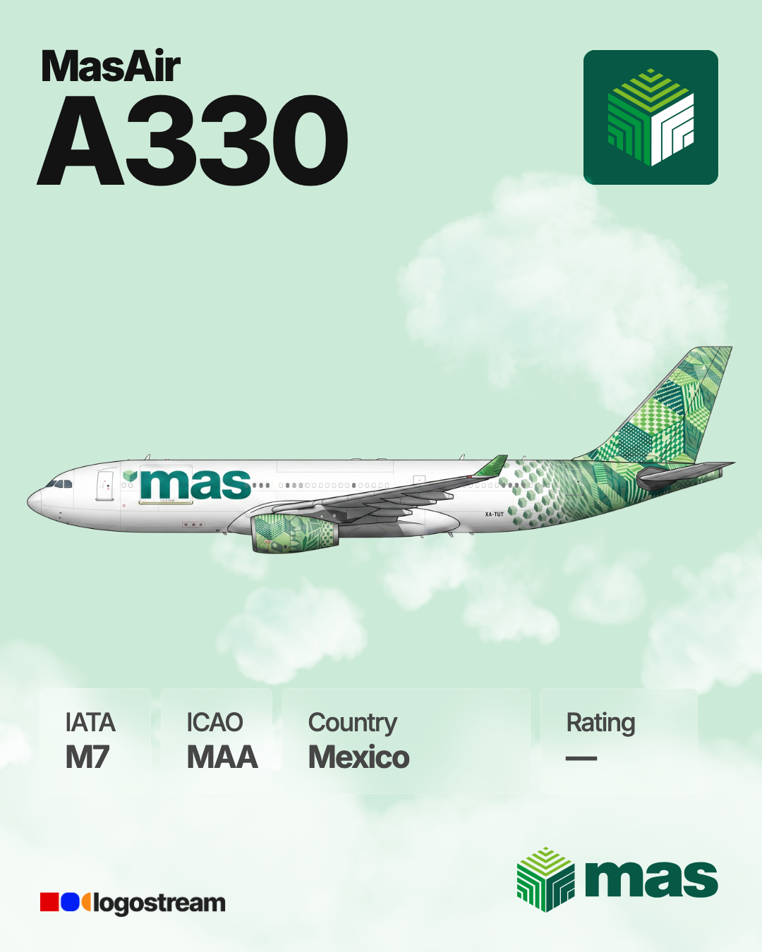 Mas Air (MAA) Aircraft Livery – Airline Logo API Mas Air aircraft livery – MAA airline logo on aircraft