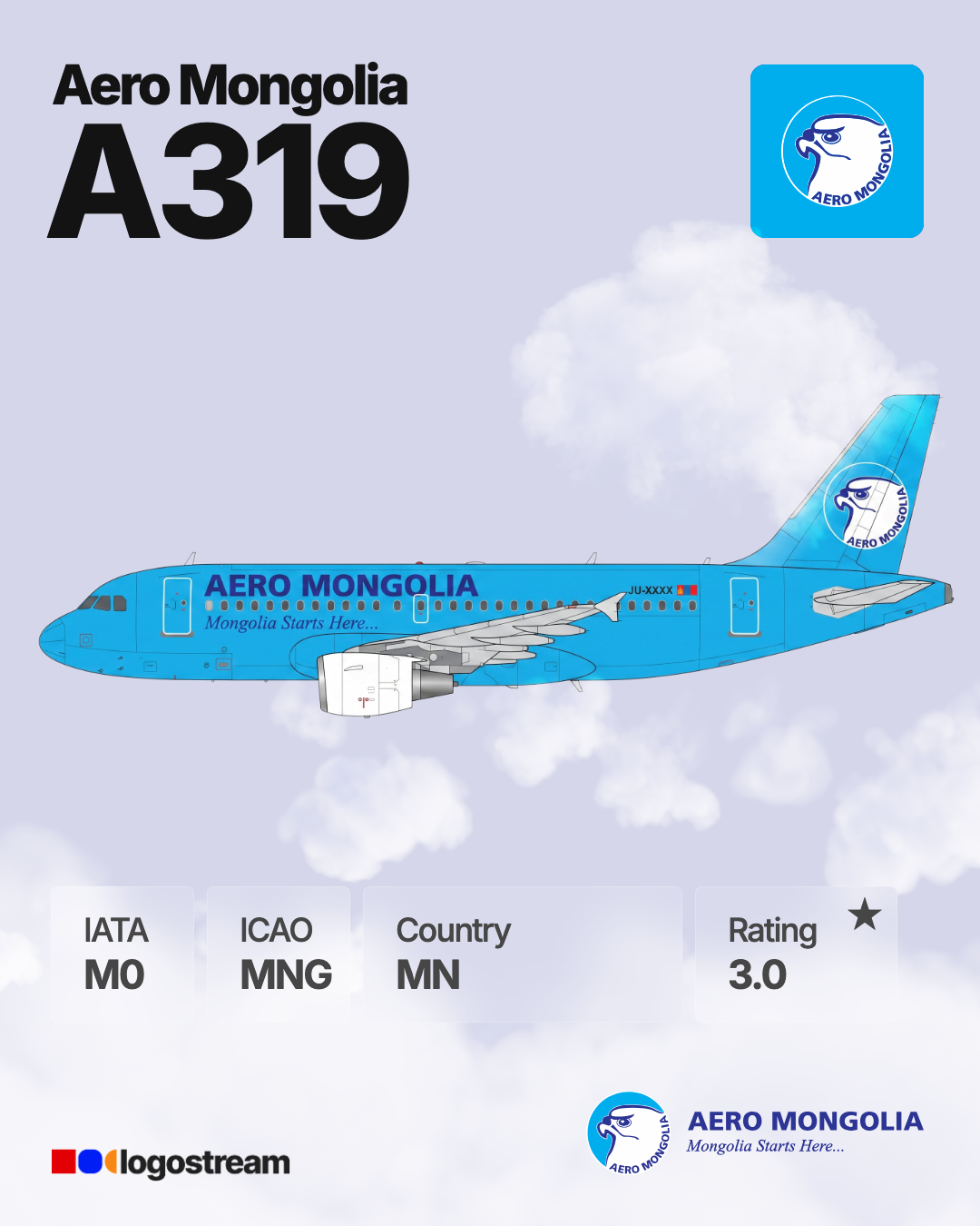 Aero Mongolia (MNG) Aircraft Livery – Airline Logo API Aero Mongolia aircraft livery – MNG airline logo on aircraft