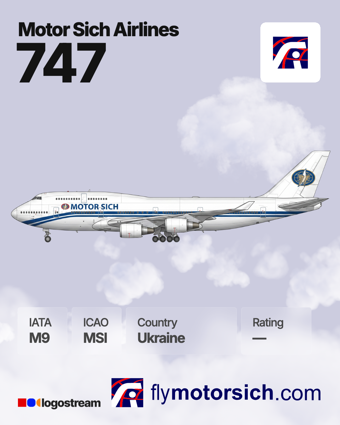 Motor Sich Airlines aircraft livery – MSI airline logo on aircraft