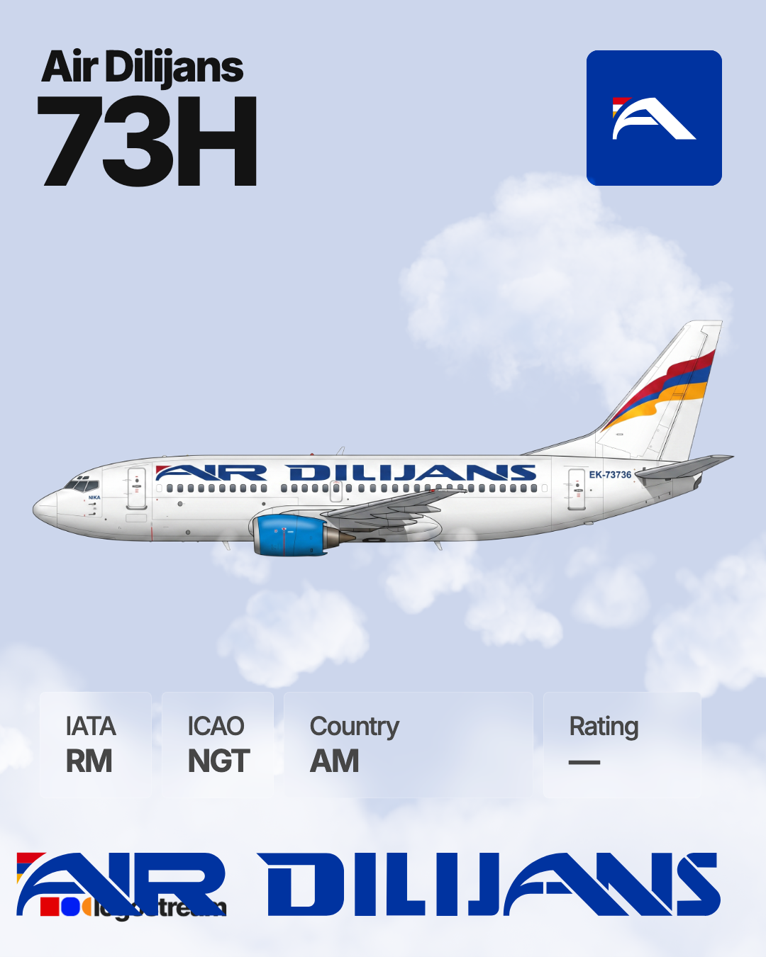 Air Dilijans airline logo – NGT brand asset