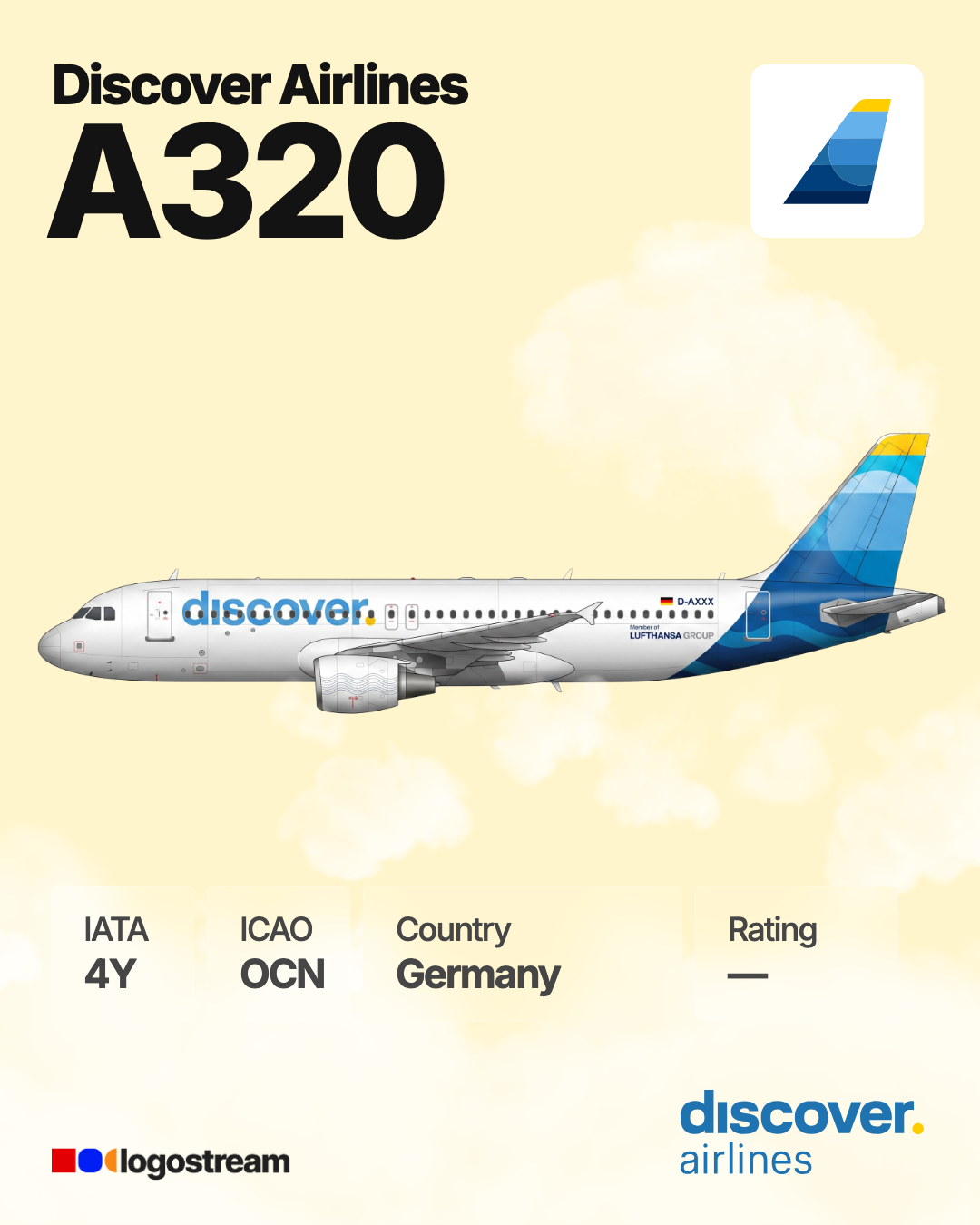 Discover Airlines aircraft livery – OCN airline logo on aircraft