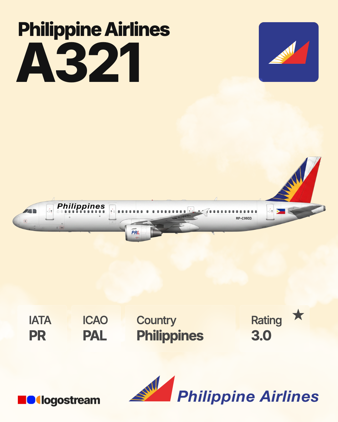 Philippine Airlines aircraft livery – PAL airline logo on aircraft