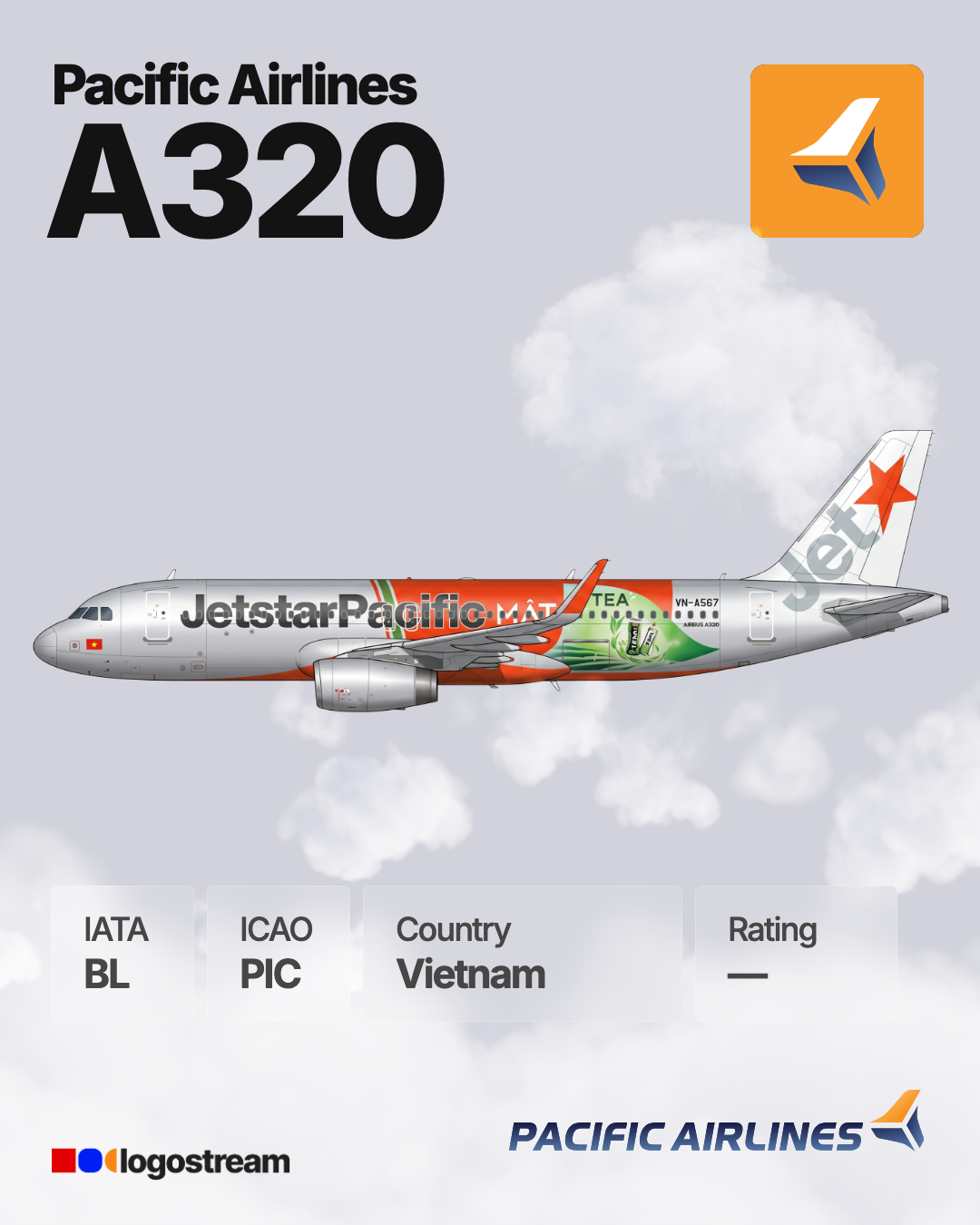 Pacific Airlines aircraft livery – PIC airline logo on aircraft