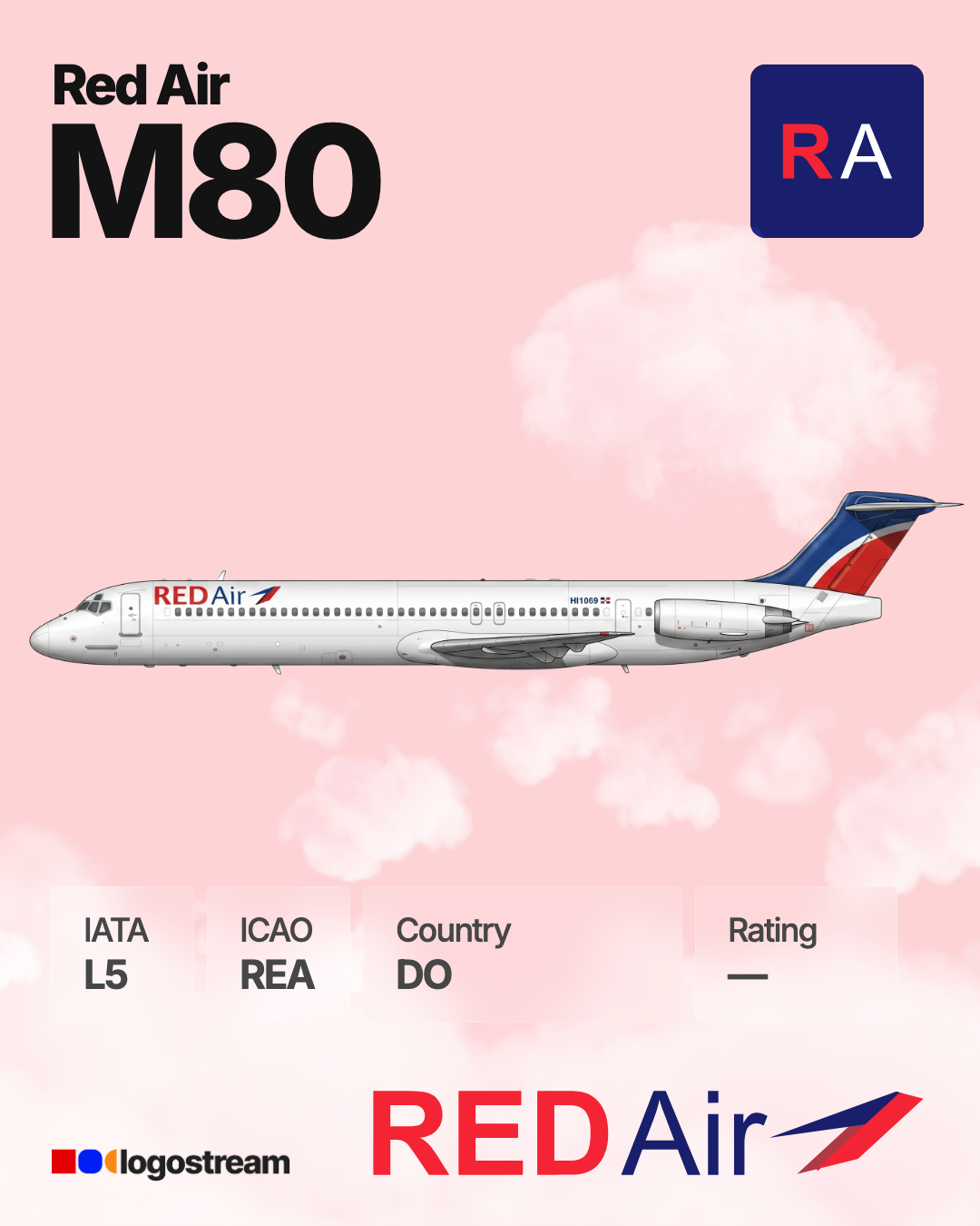 RED Air (REA) Aircraft Livery – Airline Logo API RED Air aircraft livery – REA airline logo on aircraft