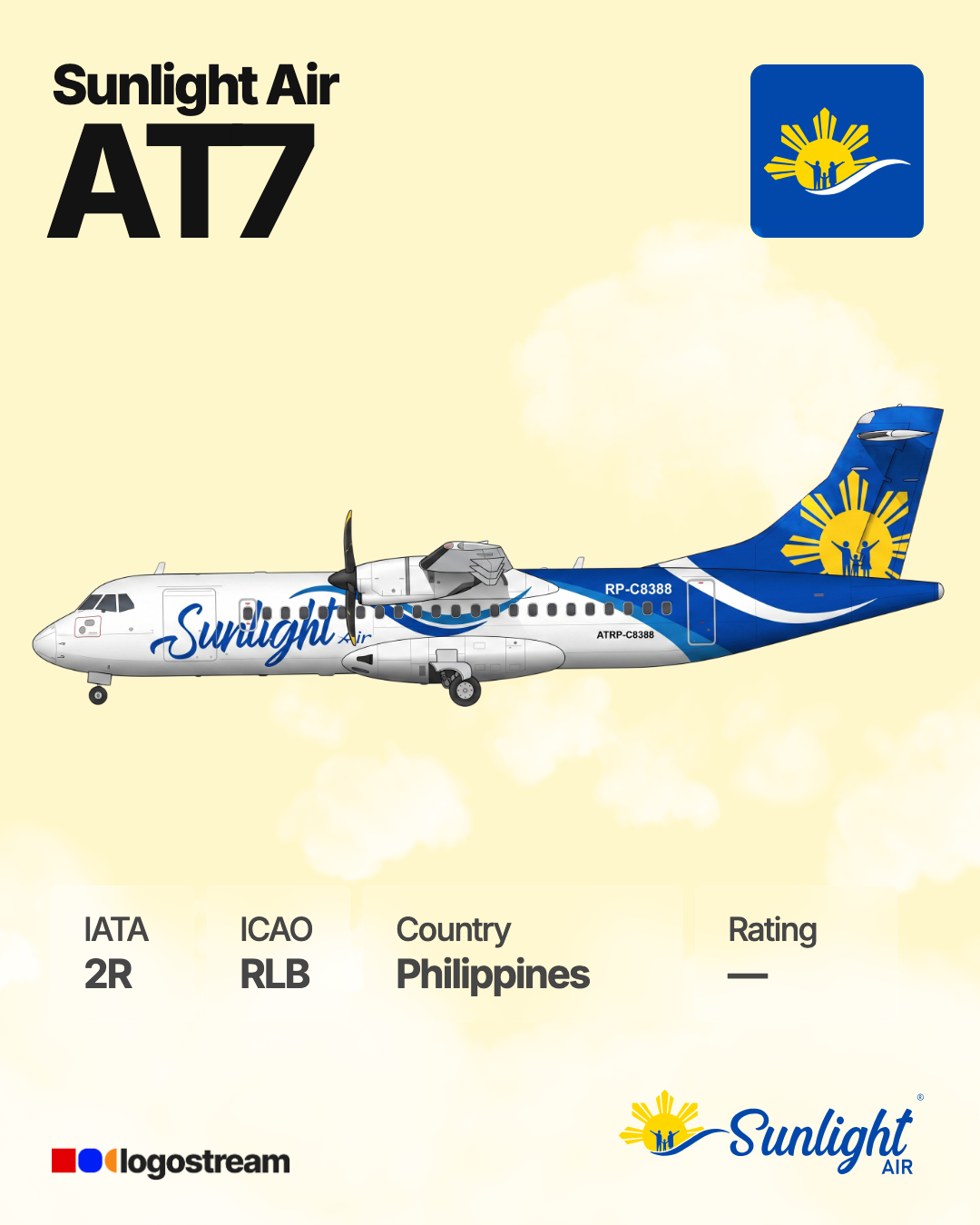 Sunlight Air aircraft livery – RLB airline logo on aircraft