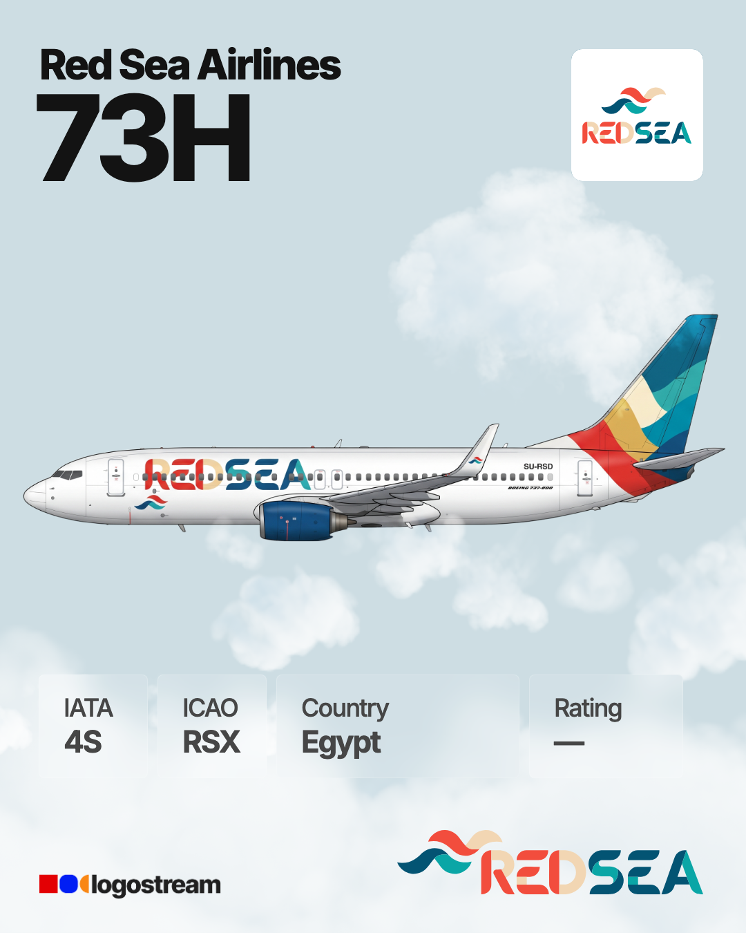 Red Sea Airlines (charter airline) (RSX) Aircraft Livery – Airline Logo API Red Sea Airlines (charter airline) aircraft livery – RSX airline logo on aircraft