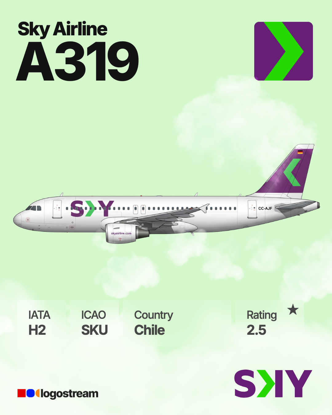Sky Airline (SKU) Aircraft Livery – Airline Logo API Sky Airline aircraft livery – SKU airline logo on aircraft