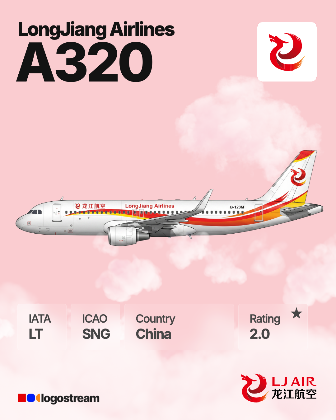 LJ Air aircraft livery – SNG airline logo on aircraft