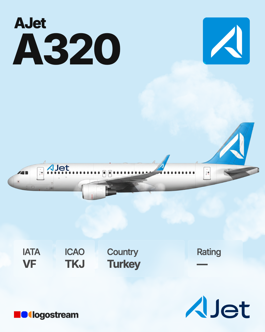 AJet airline logo – TKJ brand asset