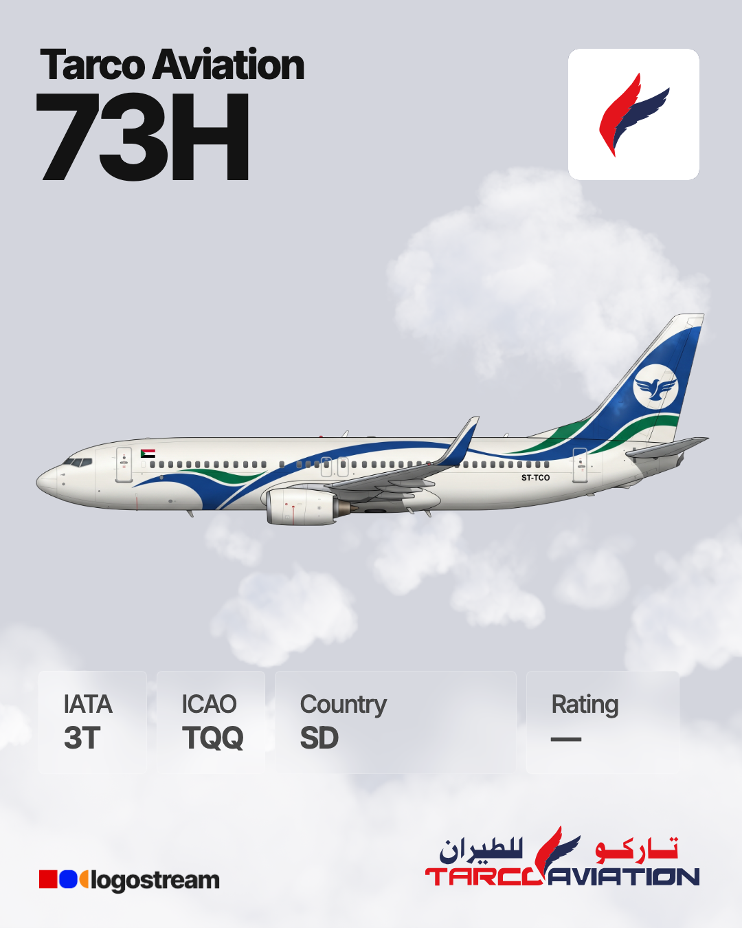 Tarco Aviation (TQQ) Aircraft Livery – Airline Logo API Tarco Aviation aircraft livery – TQQ airline logo on aircraft