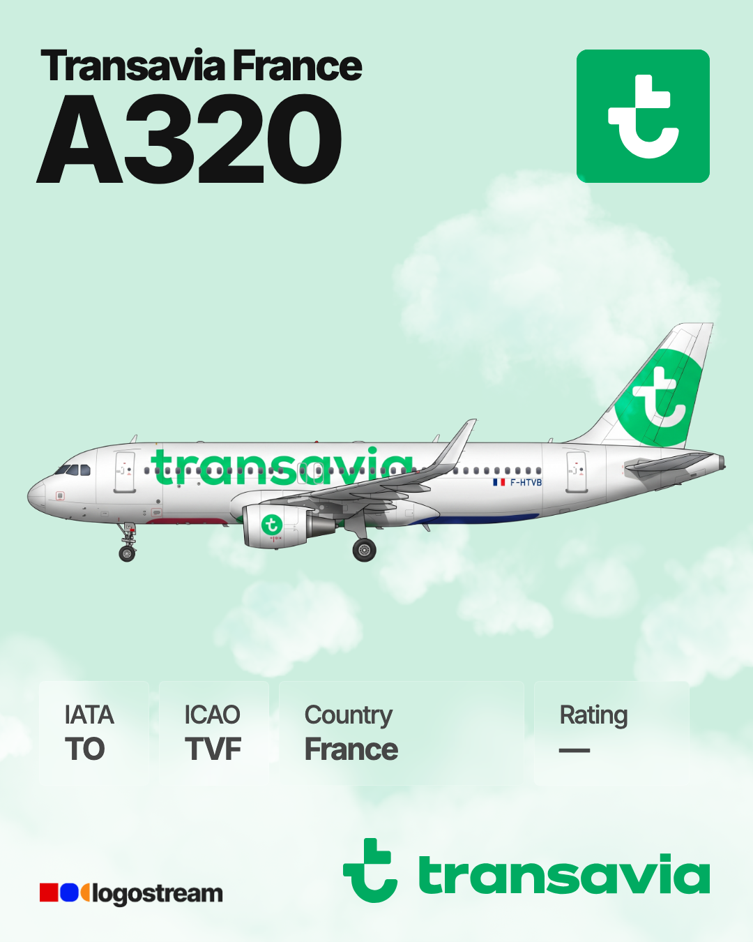 Transavia France aircraft livery – TVF airline logo on aircraft