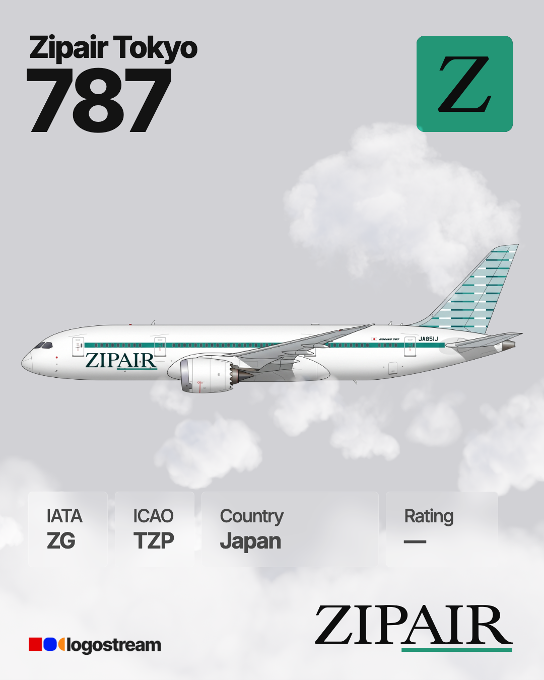 Zipair Tokyo (TZP) Aircraft Livery – Airline Logo API Zipair Tokyo aircraft livery – TZP airline logo on aircraft