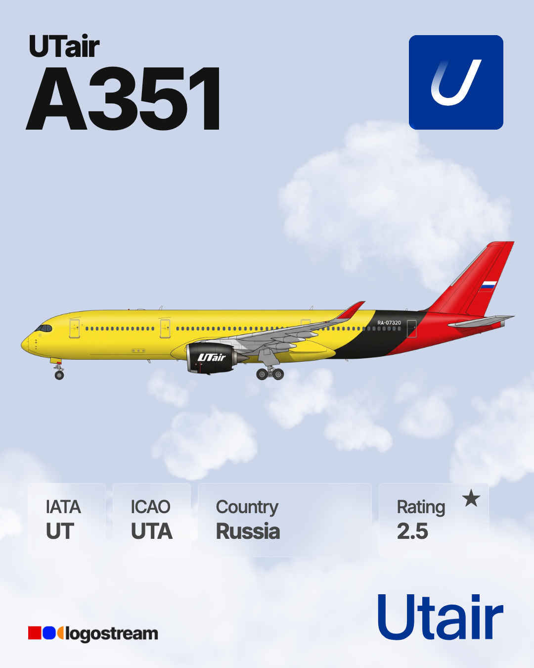 Utair (UTA) Aircraft Livery – Airline Logo API Utair aircraft livery – UTA airline logo on aircraft